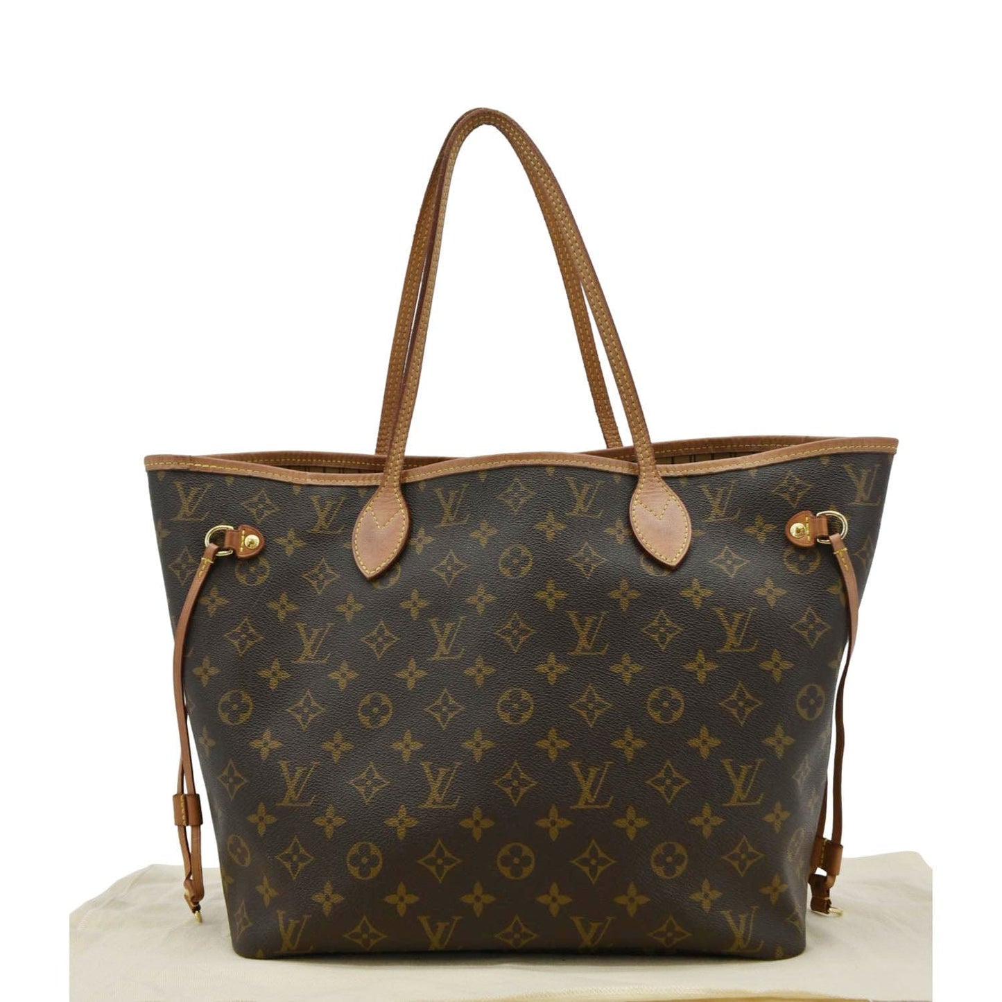 LOUIS VUITTON Neverfull MM Monogram Canvas Tote Bag Brown
