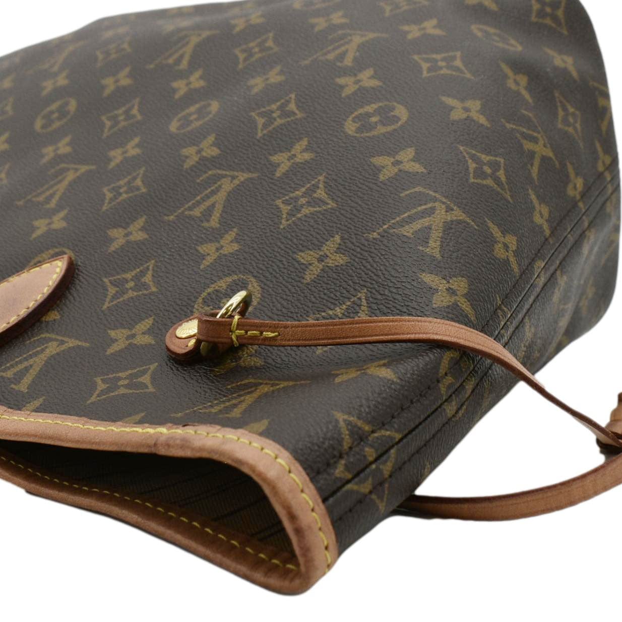 LOUIS VUITTON Neverfull MM Monogram Canvas Tote Bag Brown