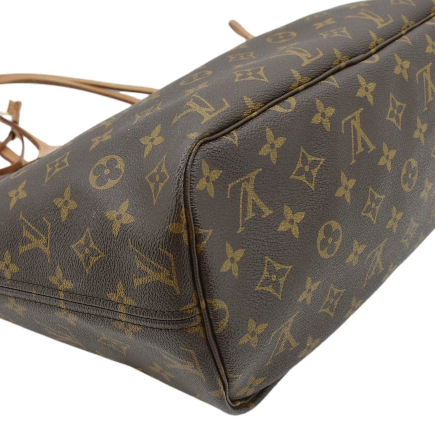 LOUIS VUITTON Neverfull MM Monogram Canvas Tote Bag Brown