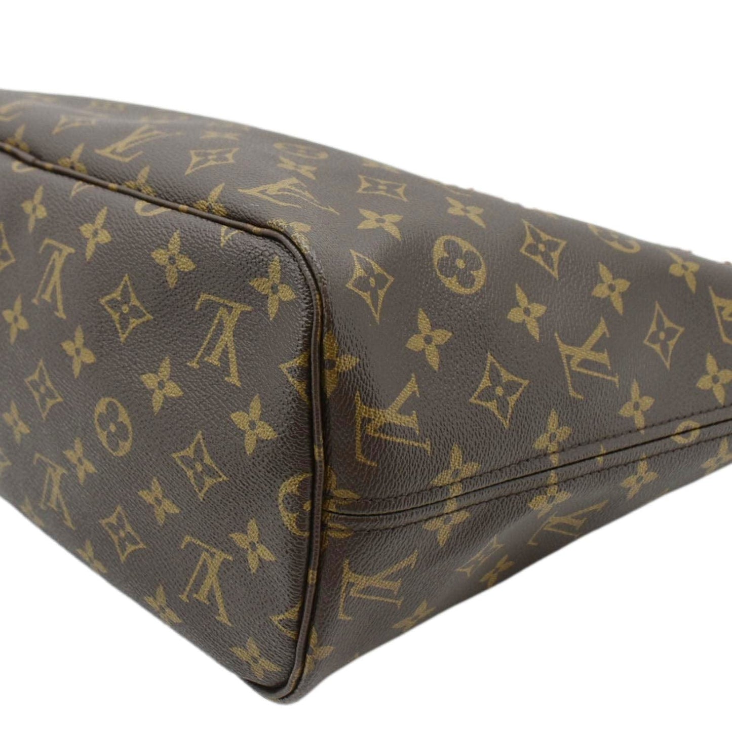 LOUIS VUITTON Neverfull MM Monogram Canvas Tote Bag Brown
