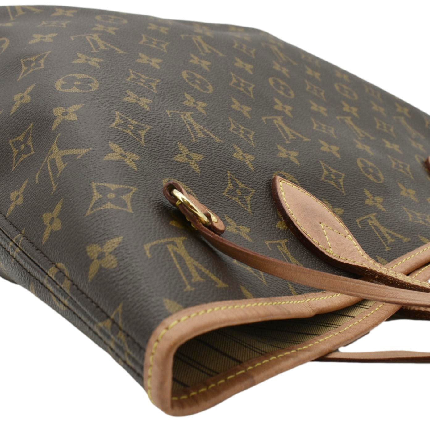 LOUIS VUITTON Neverfull MM Monogram Canvas Tote Bag Brown