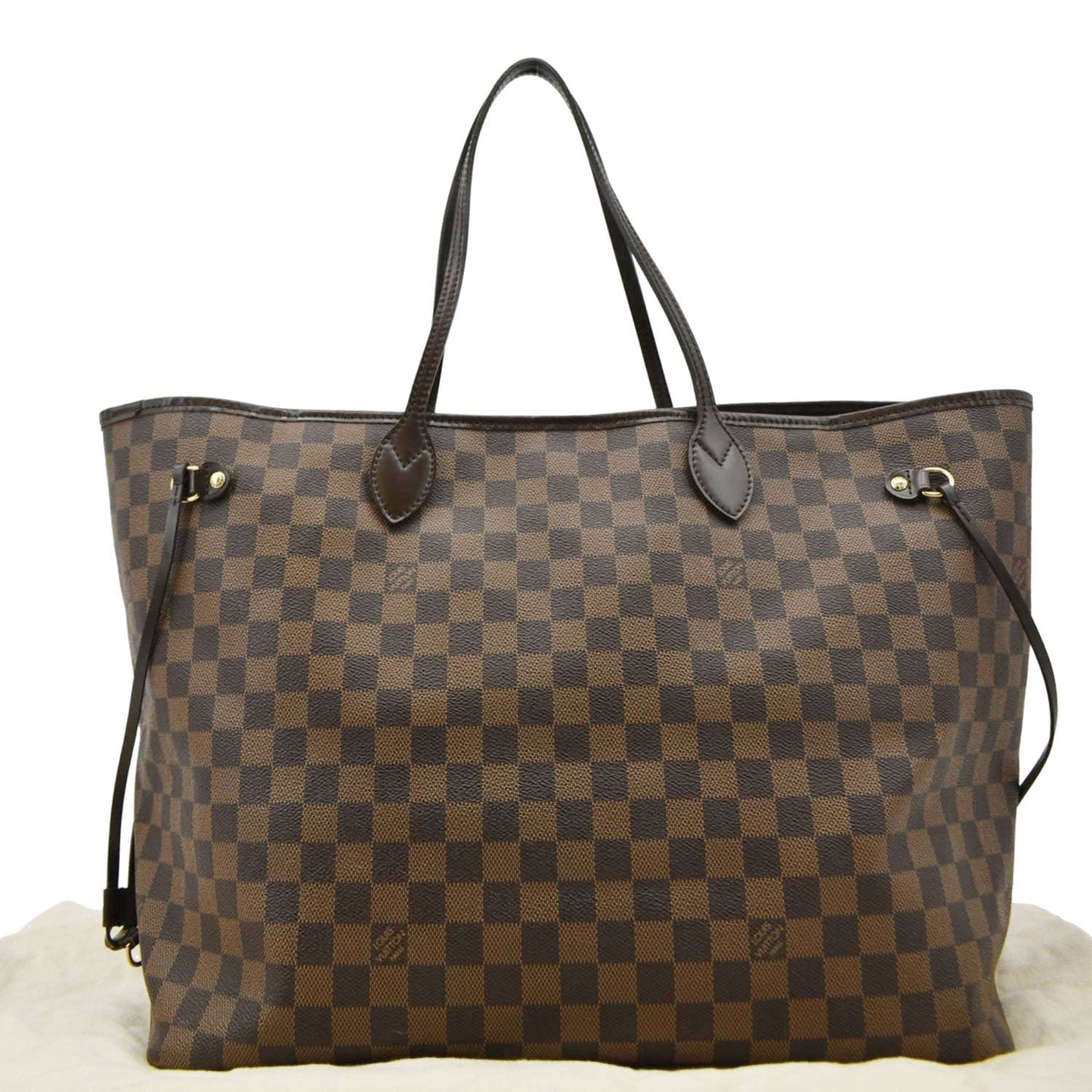 LOUIS VUITTON Neverfull GM Damier Ebene Tote Shoulder Bag Brown