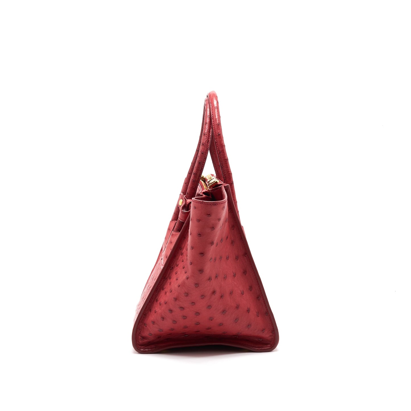 Prada Ostrich Tote Bag Red with GHW