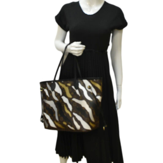 LOUIS VUITTON X LOL Neverfull MM Monogram Canvas Tote Bag Brown