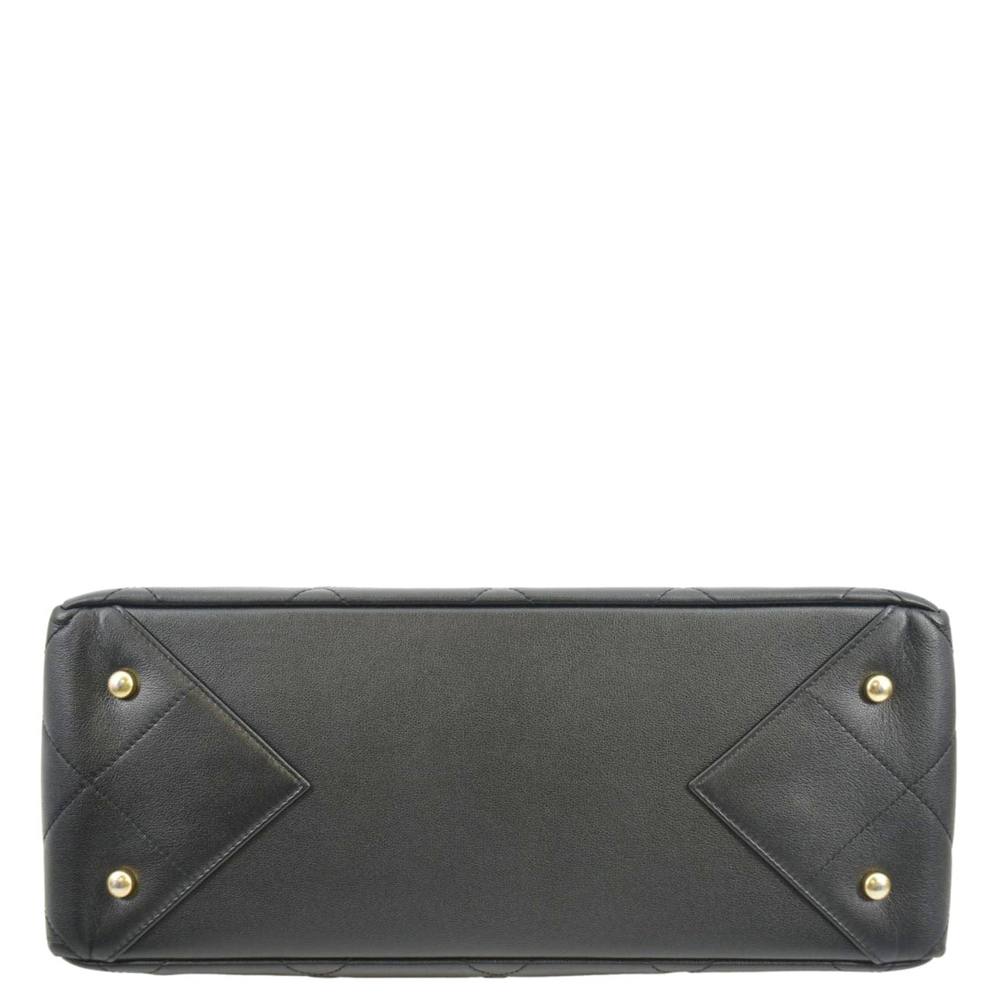 CHANEL Shopping Quilted Leather Tote Bag Black