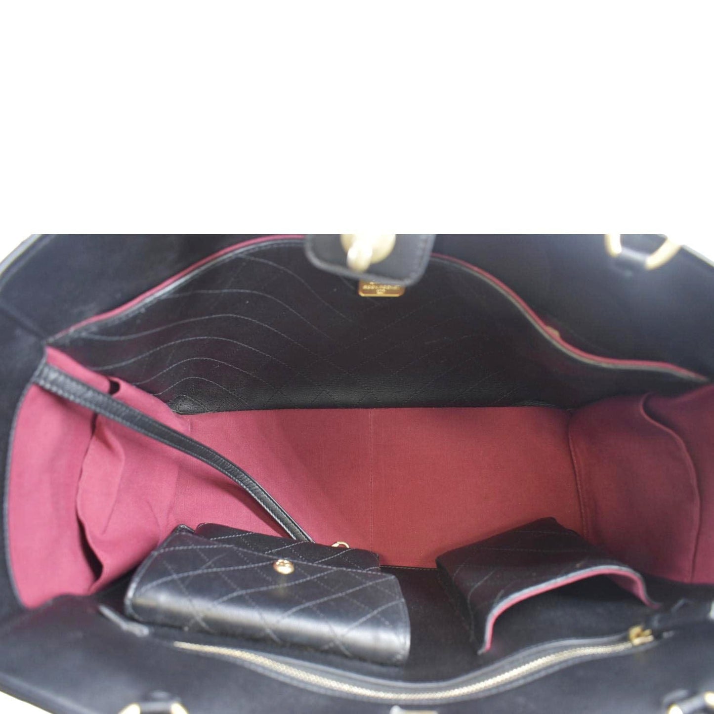 CHANEL Shopping Quilted Leather Tote Bag Black