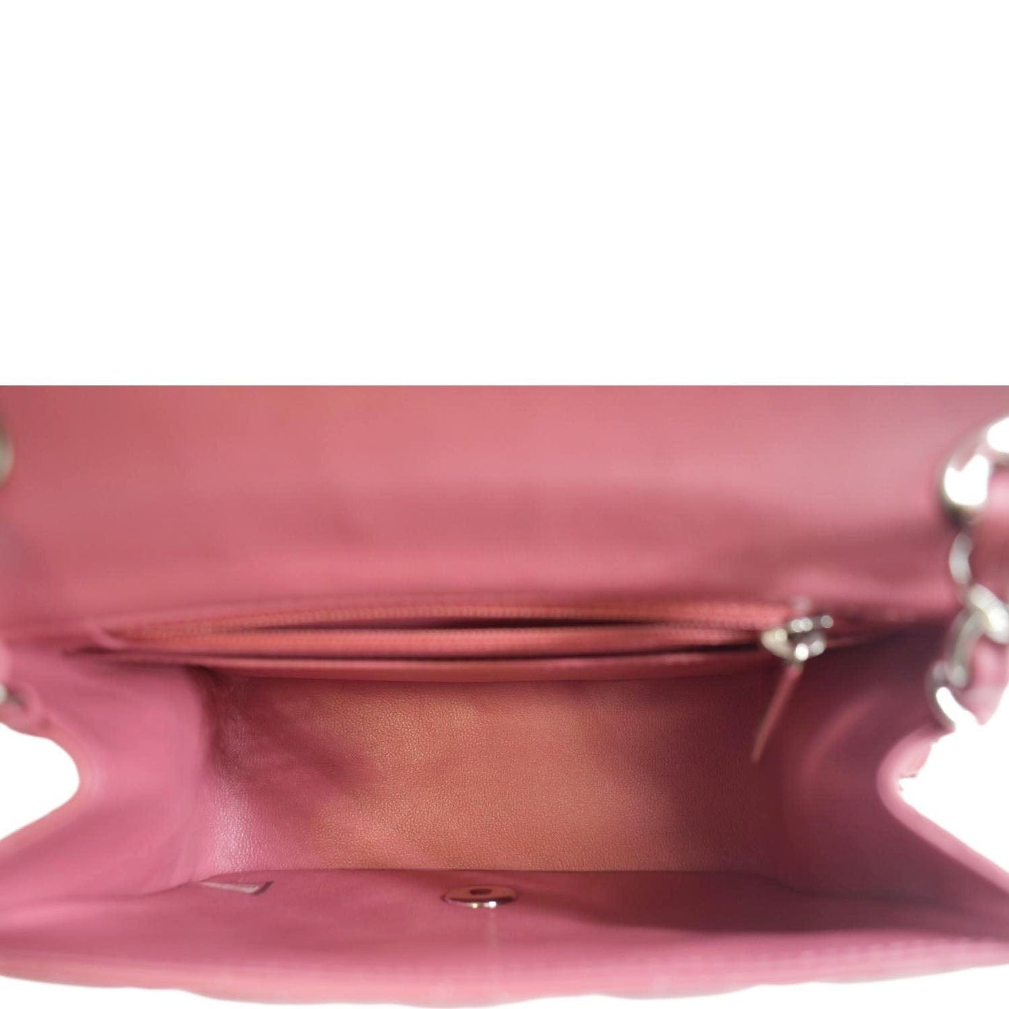 CHANEL Mini Square Flap Leather Crossbody Bag Pink