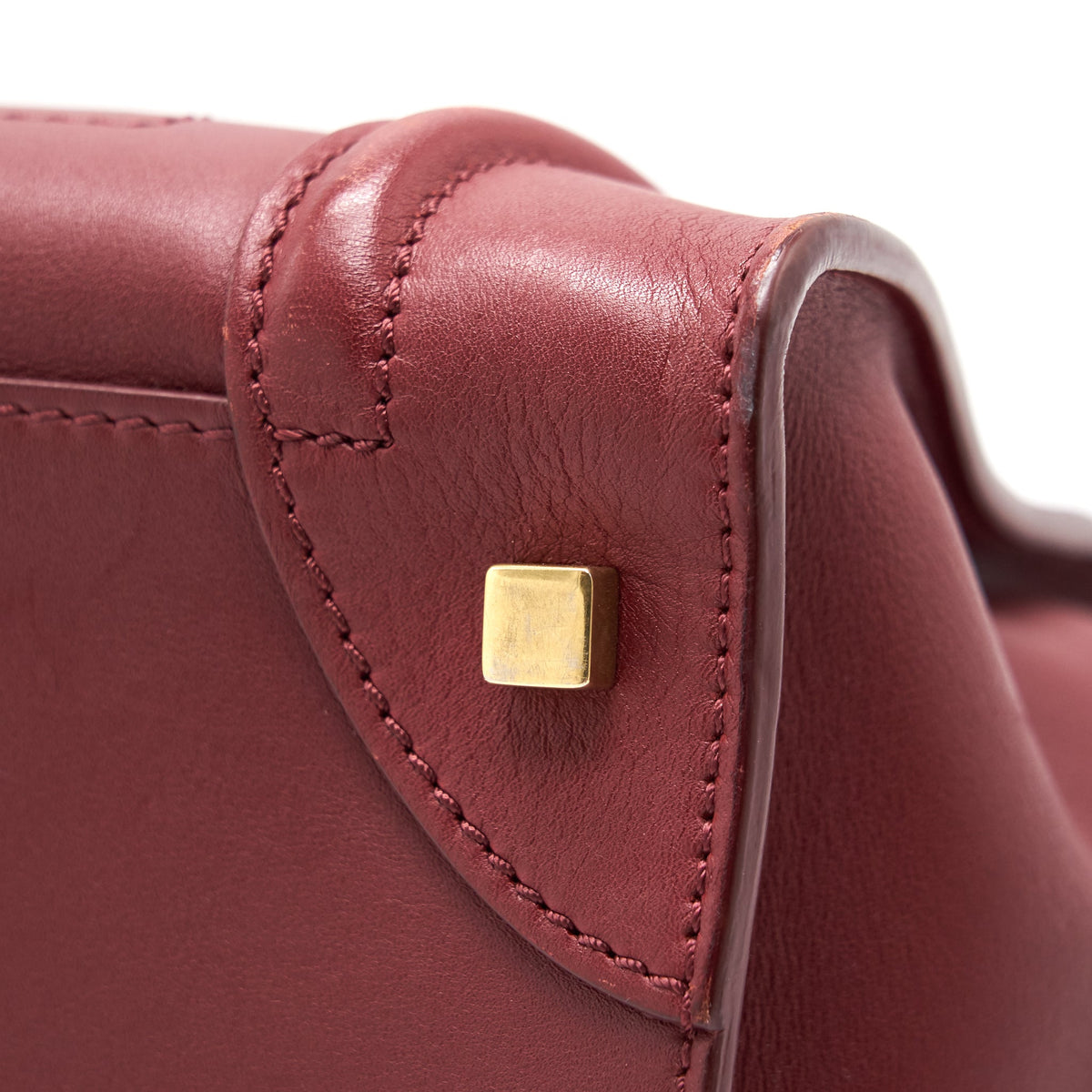 CELINE MINI LUGGAGE HANDBAG IN DARK RED