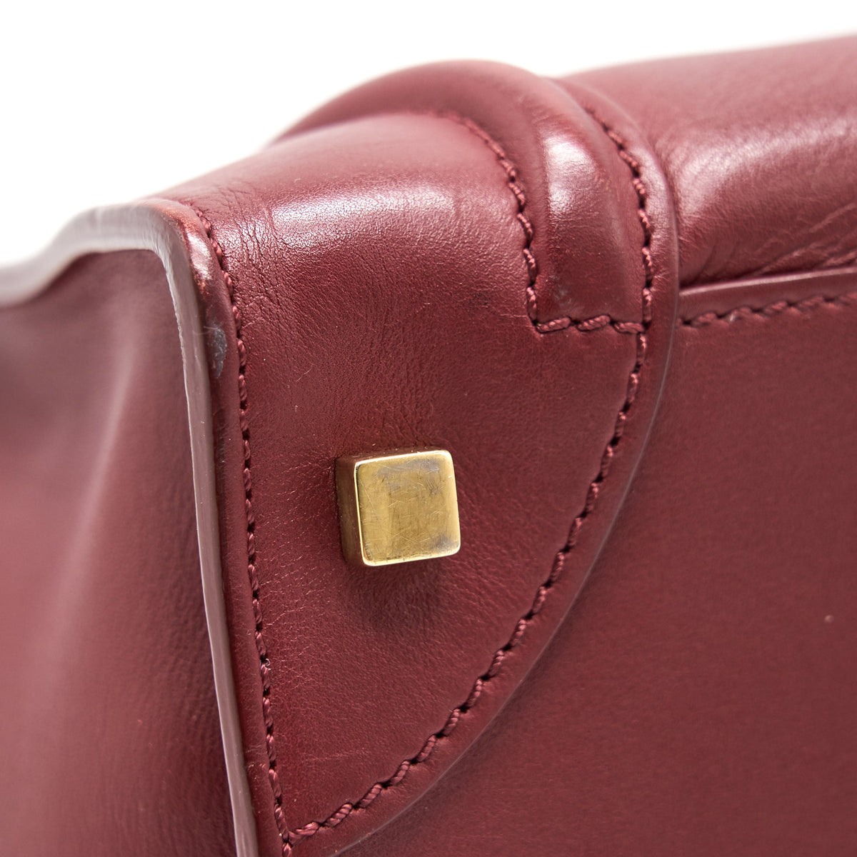 CELINE MINI LUGGAGE HANDBAG IN DARK RED