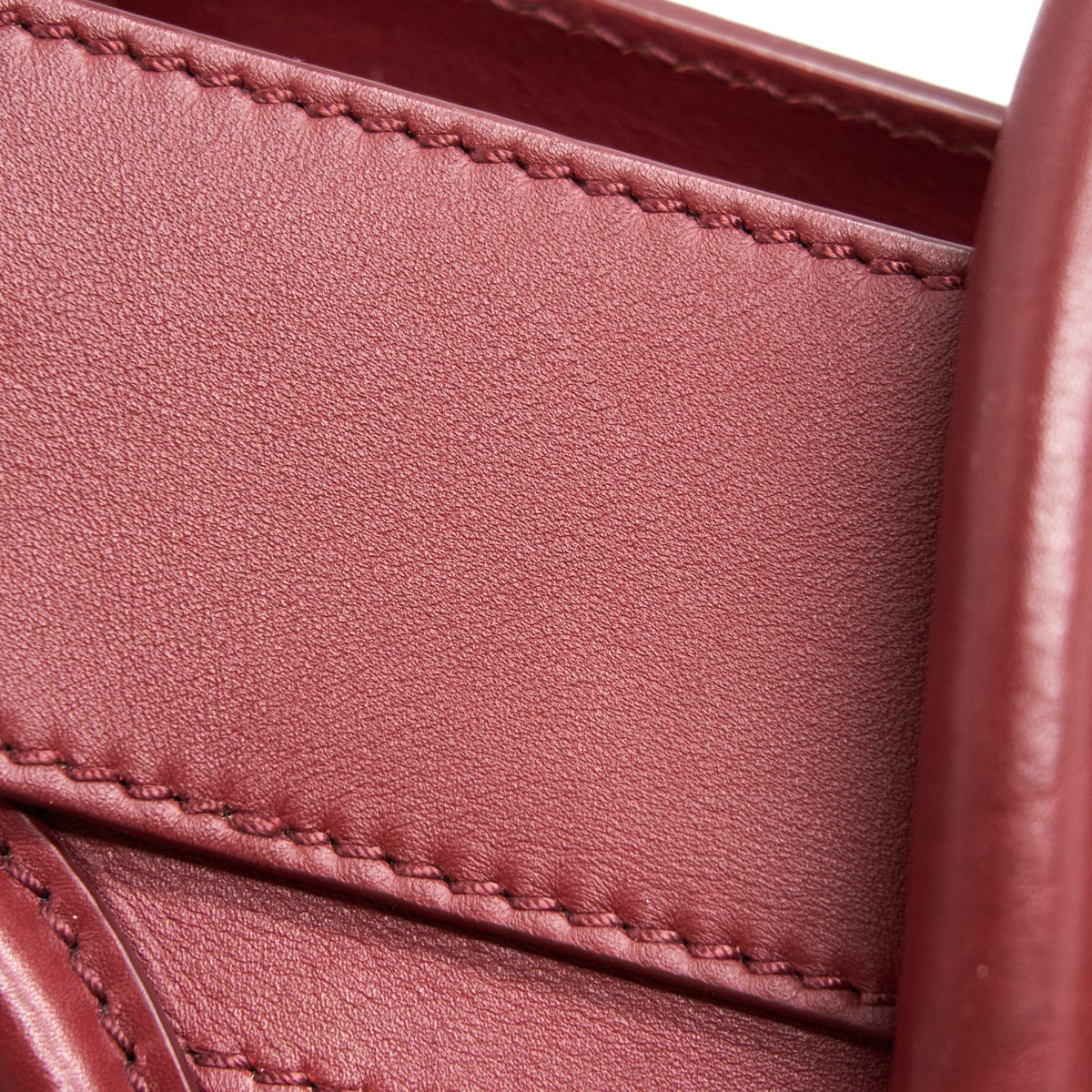 CELINE MINI LUGGAGE HANDBAG IN DARK RED