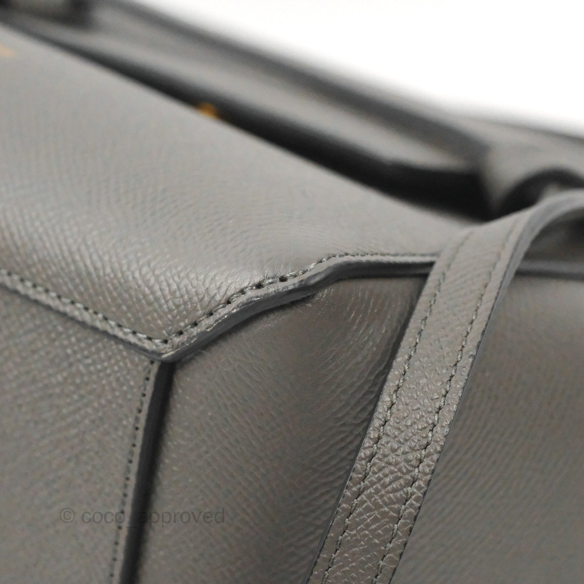 Celine Nano Belt Bag Grey Grained Calfskin Gold Hardware