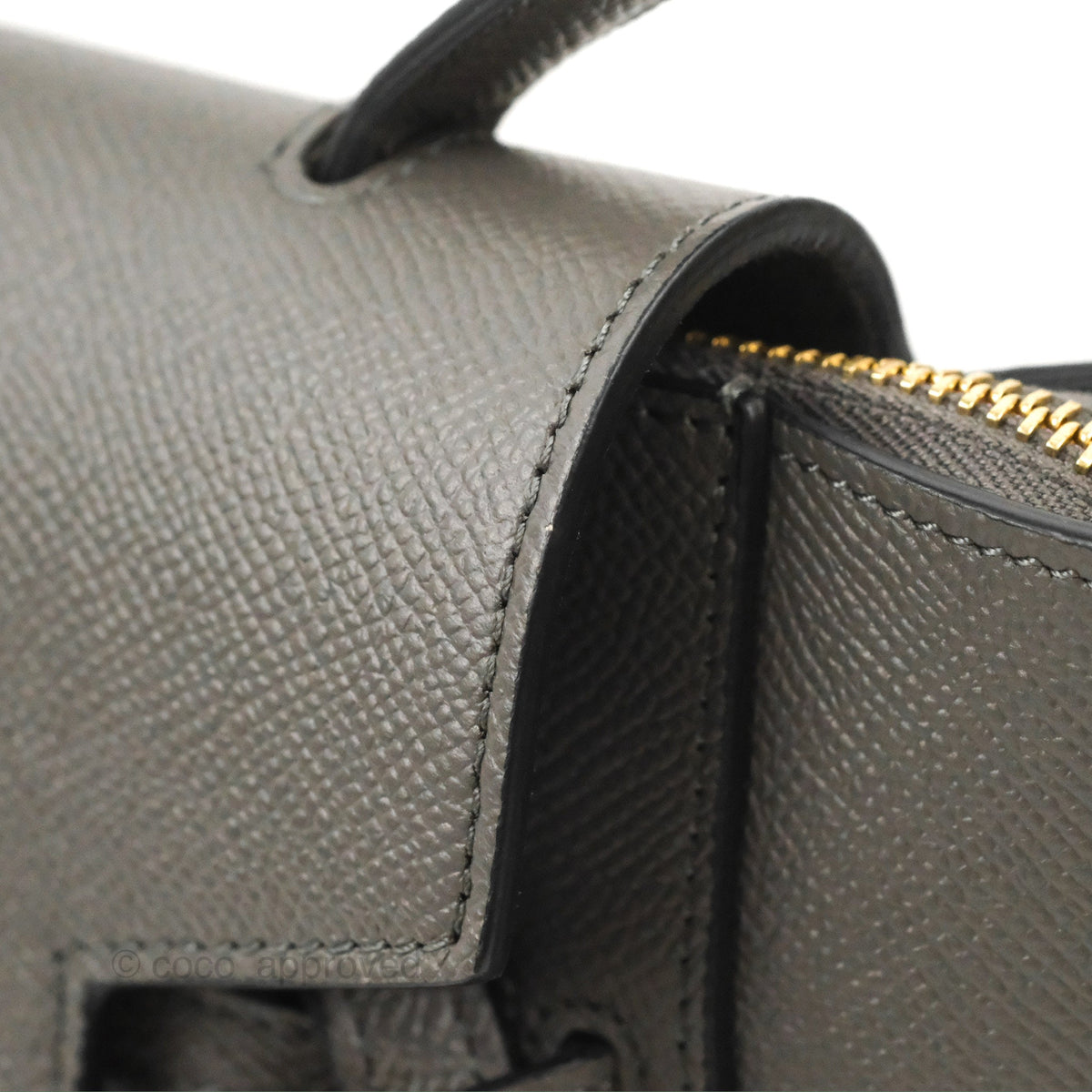 Celine Nano Belt Bag Grey Grained Calfskin Gold Hardware