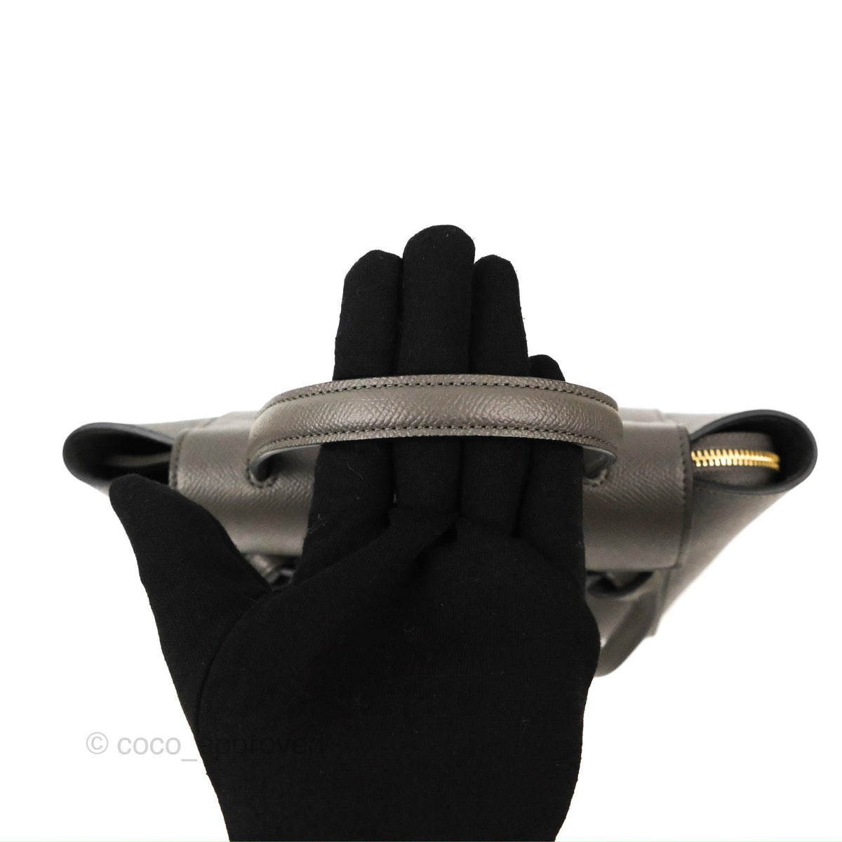 Celine Nano Belt Bag Grey Grained Calfskin Gold Hardware
