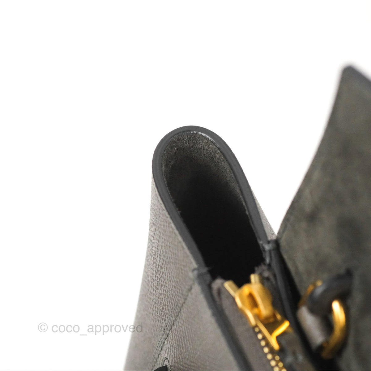 Celine Nano Belt Bag Grey Grained Calfskin Gold Hardware