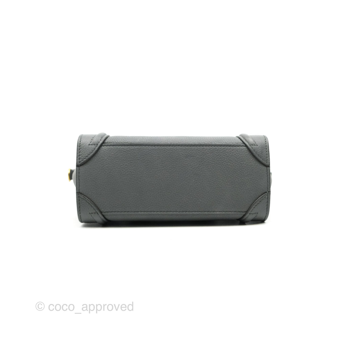 Celine Nano Luggage Grey Grained Calfskin Gold Hardware