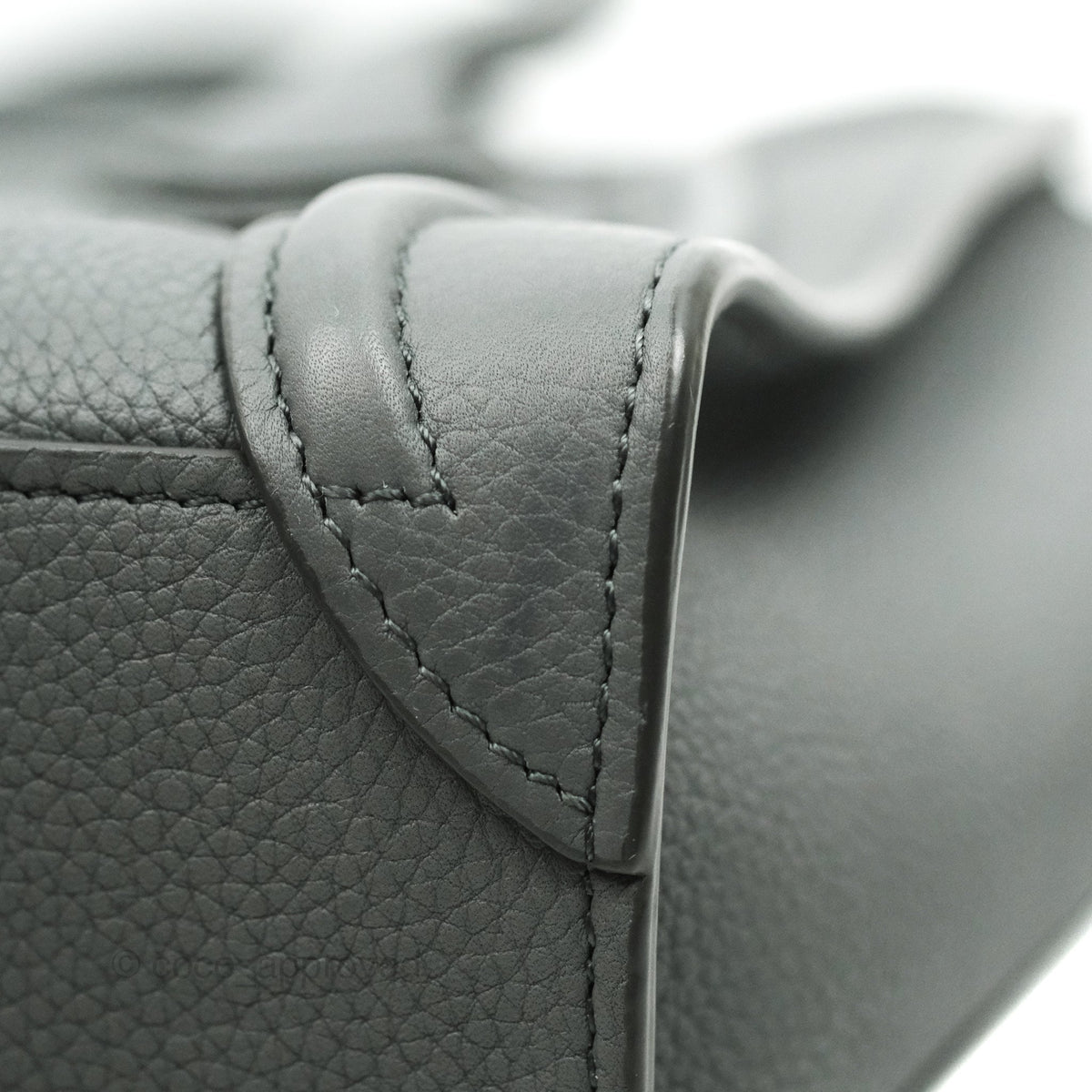 Celine Nano Luggage Grey Grained Calfskin Gold Hardware