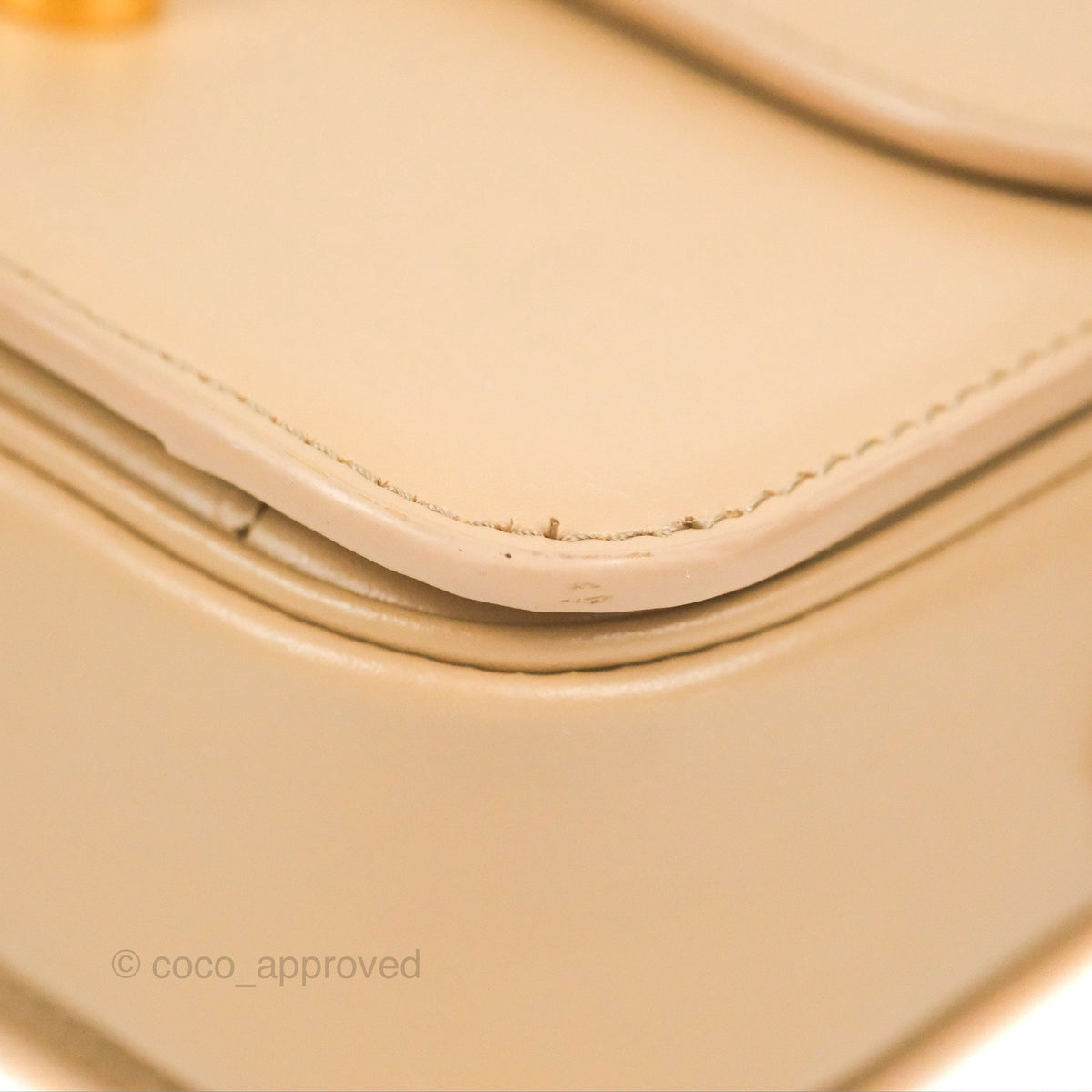 Celine Teen Triomphe Bag Shiny Calfskin Light Beige