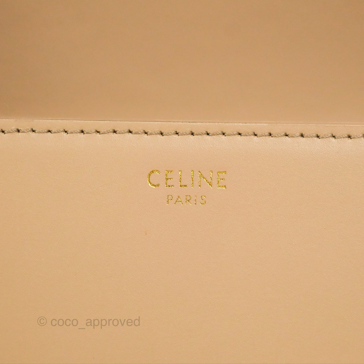 Celine Teen Triomphe Bag Shiny Calfskin Light Beige