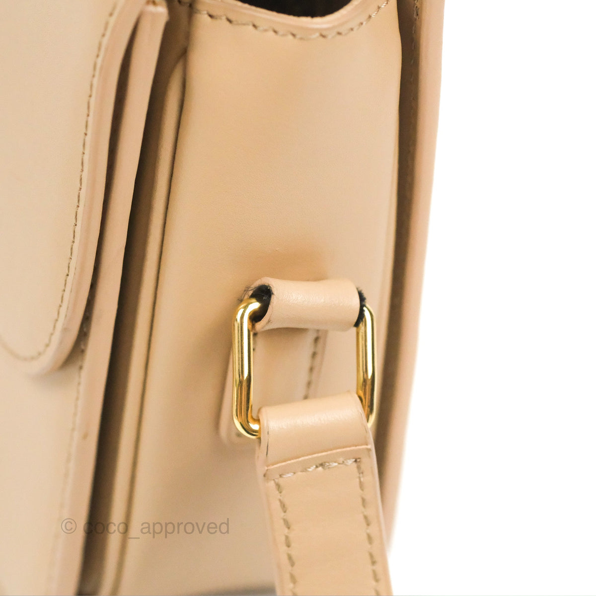 Celine Teen Triomphe Bag Shiny Calfskin Light Beige