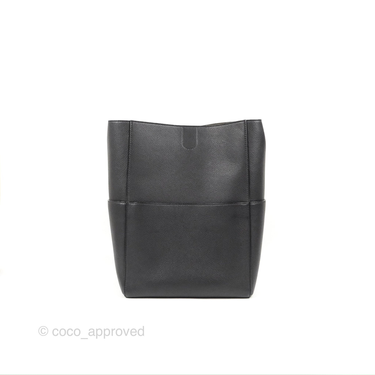 Celine Sangle Bucket Bag Grained Calfskin Dark Grey