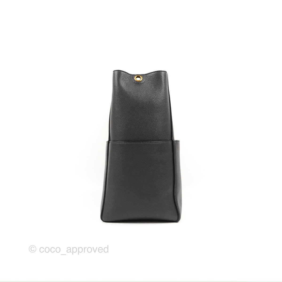 Celine Sangle Bucket Bag Grained Calfskin Dark Grey