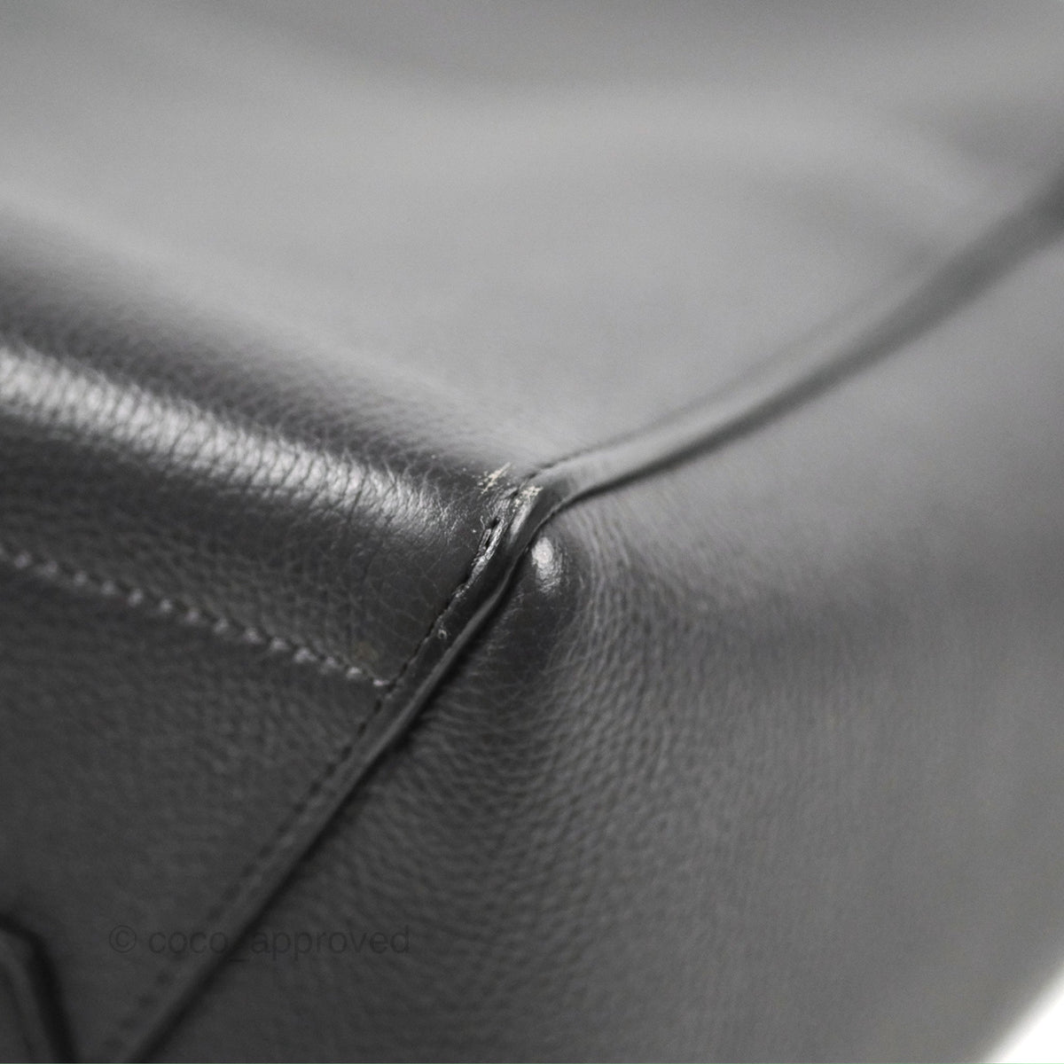 Celine Sangle Bucket Bag Grained Calfskin Dark Grey