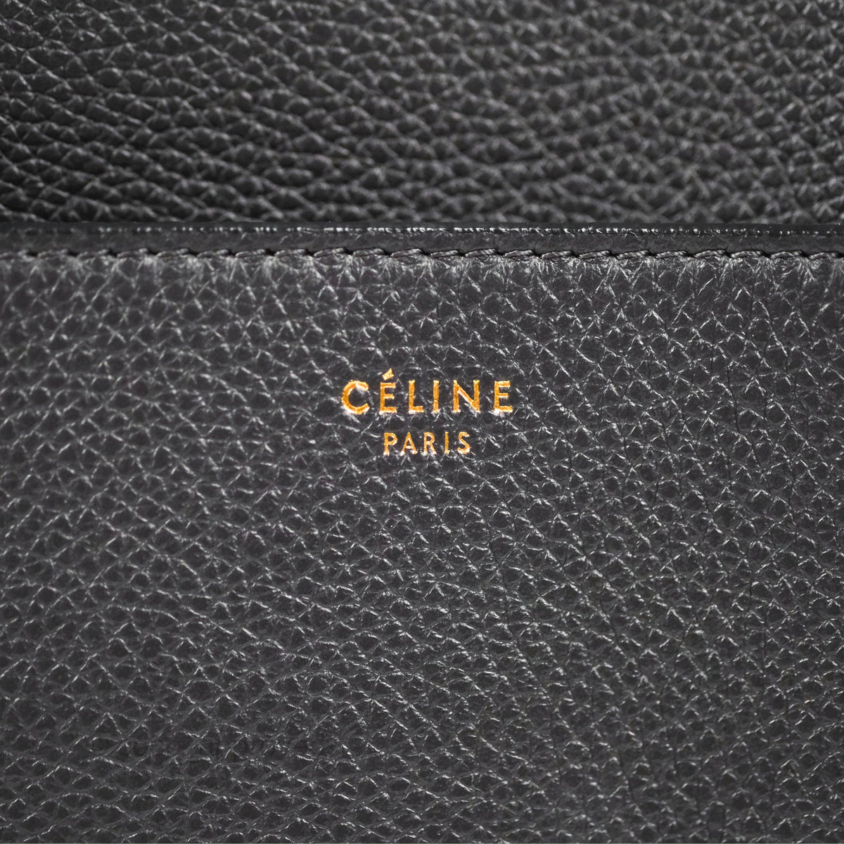 Celine Sangle Bucket Bag Grained Calfskin Dark Grey