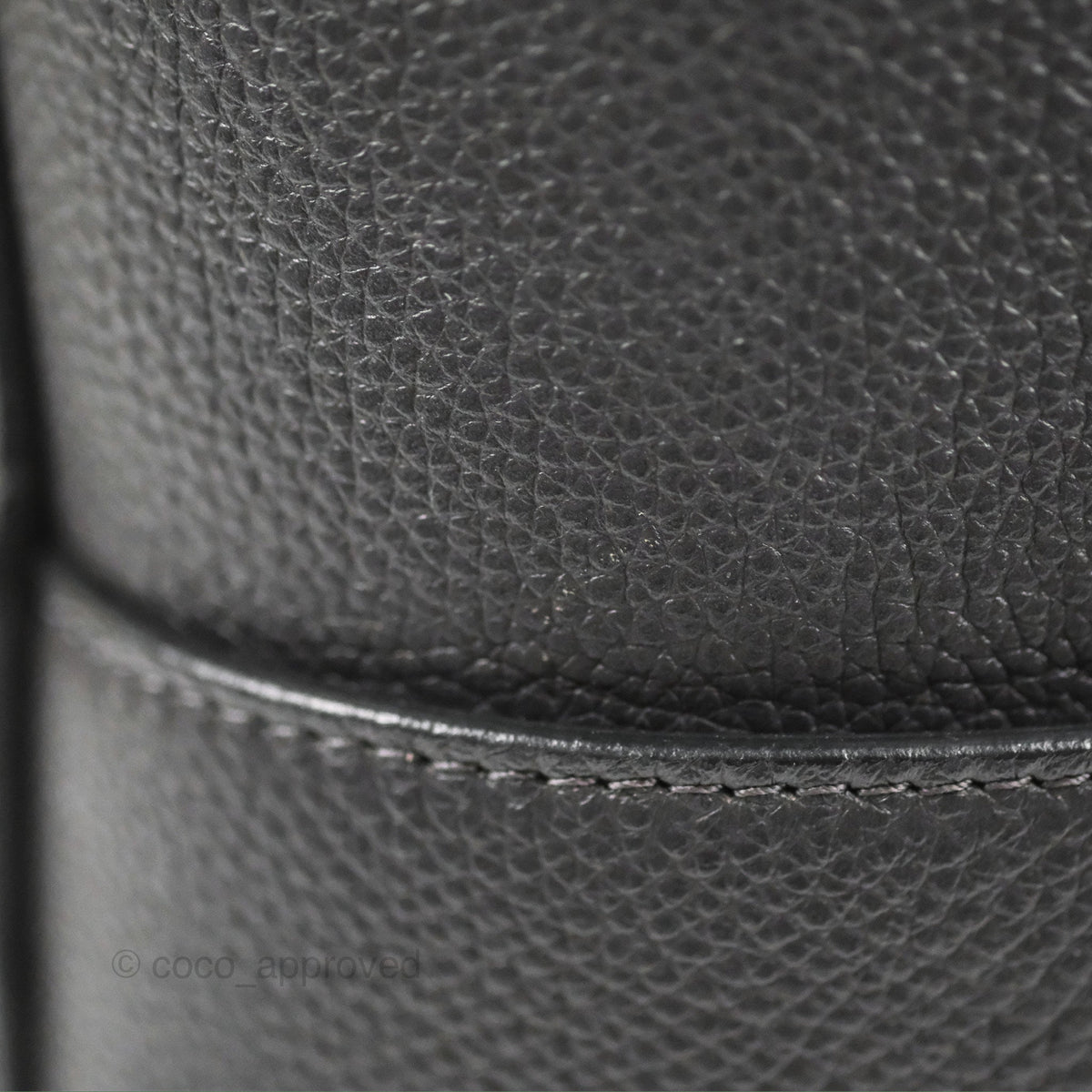 Celine Sangle Bucket Bag Grained Calfskin Dark Grey