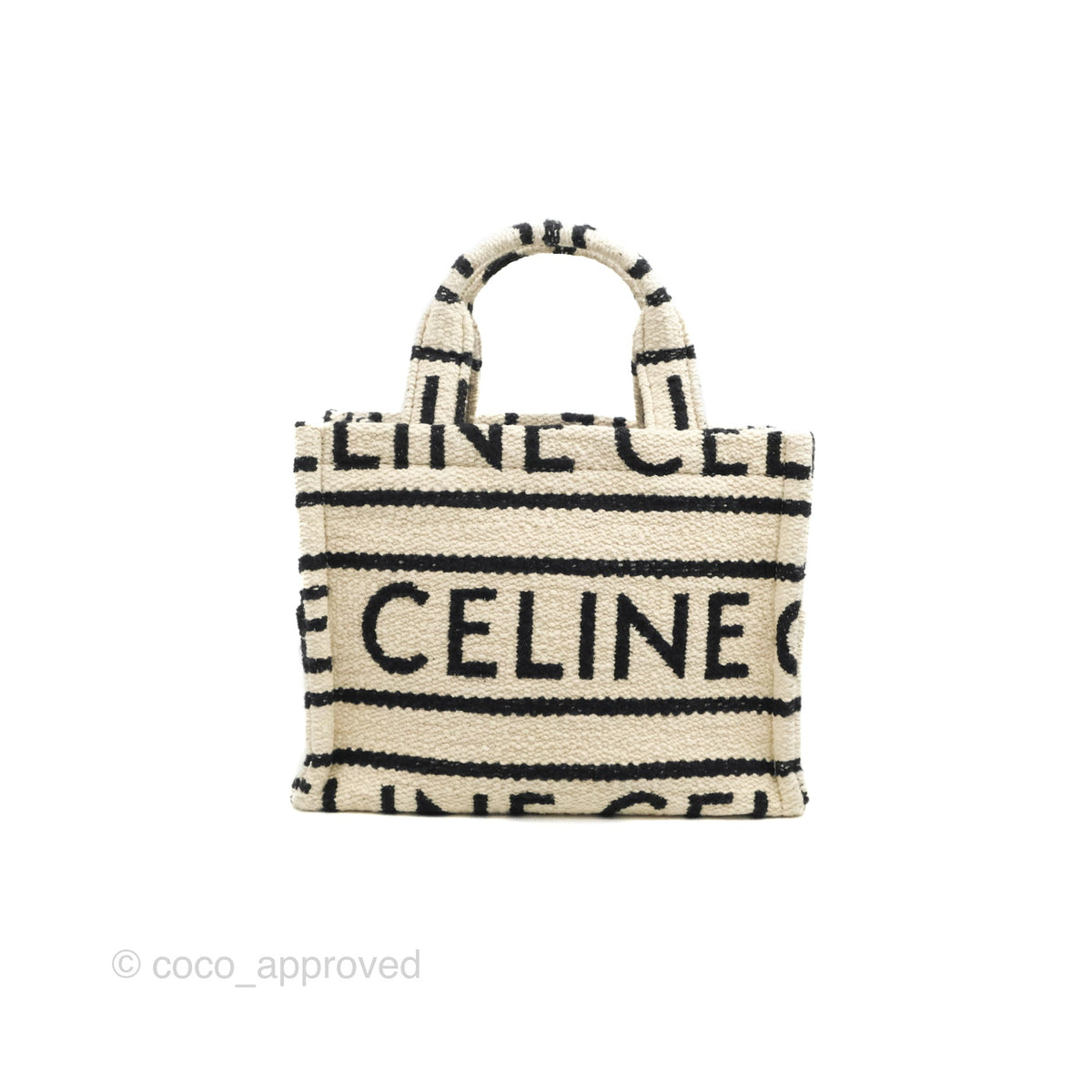 Celine Small Cabas Thais Textile with Celine All-Over White