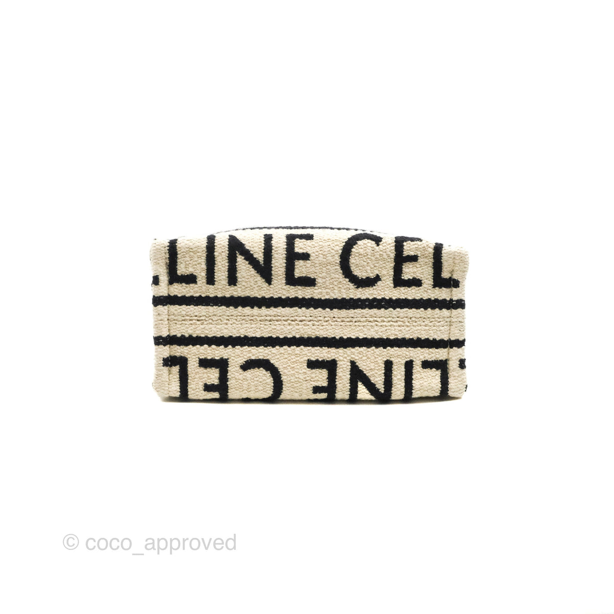 Celine Small Cabas Thais Textile with Celine All-Over White