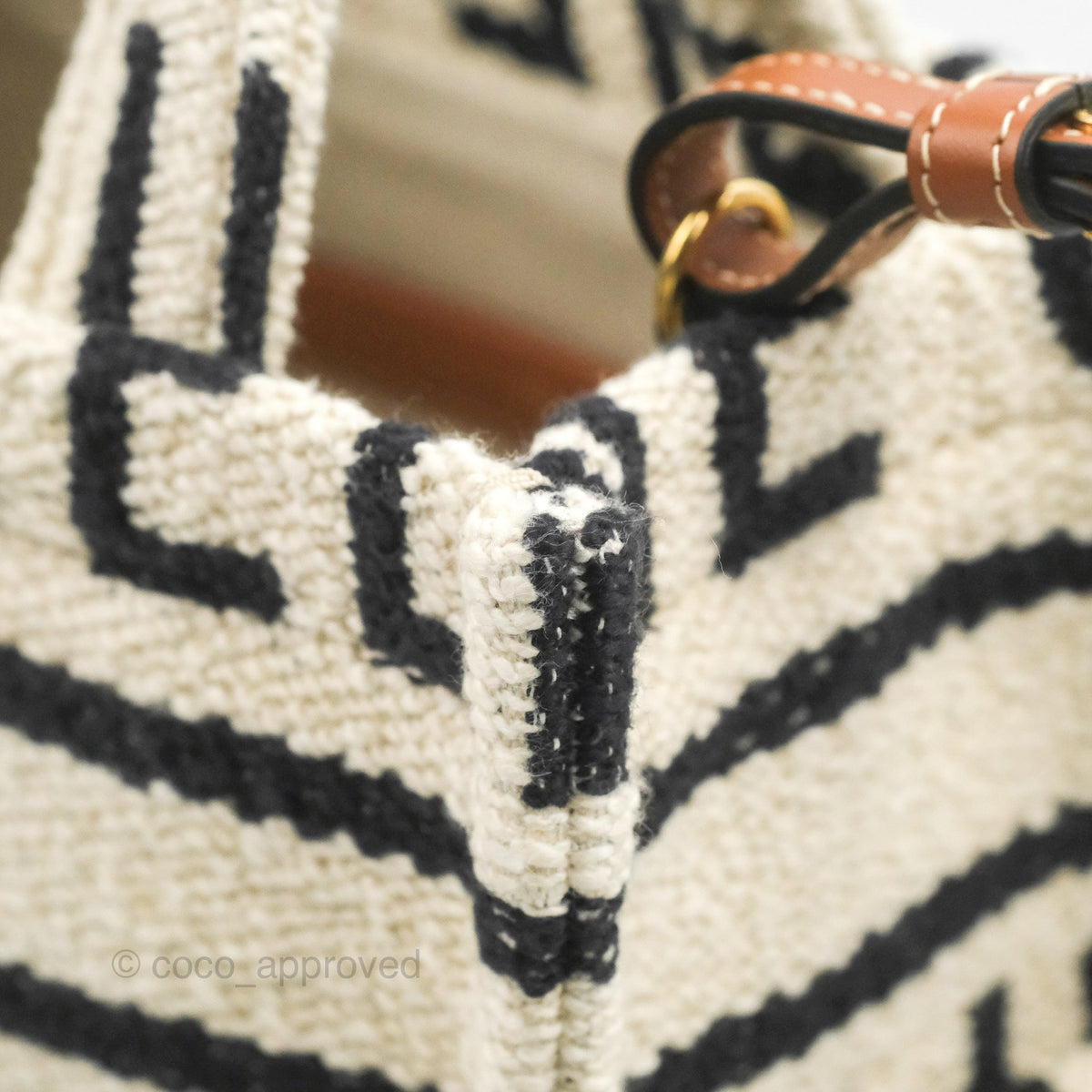 Celine Small Cabas Thais Textile with Celine All-Over White
