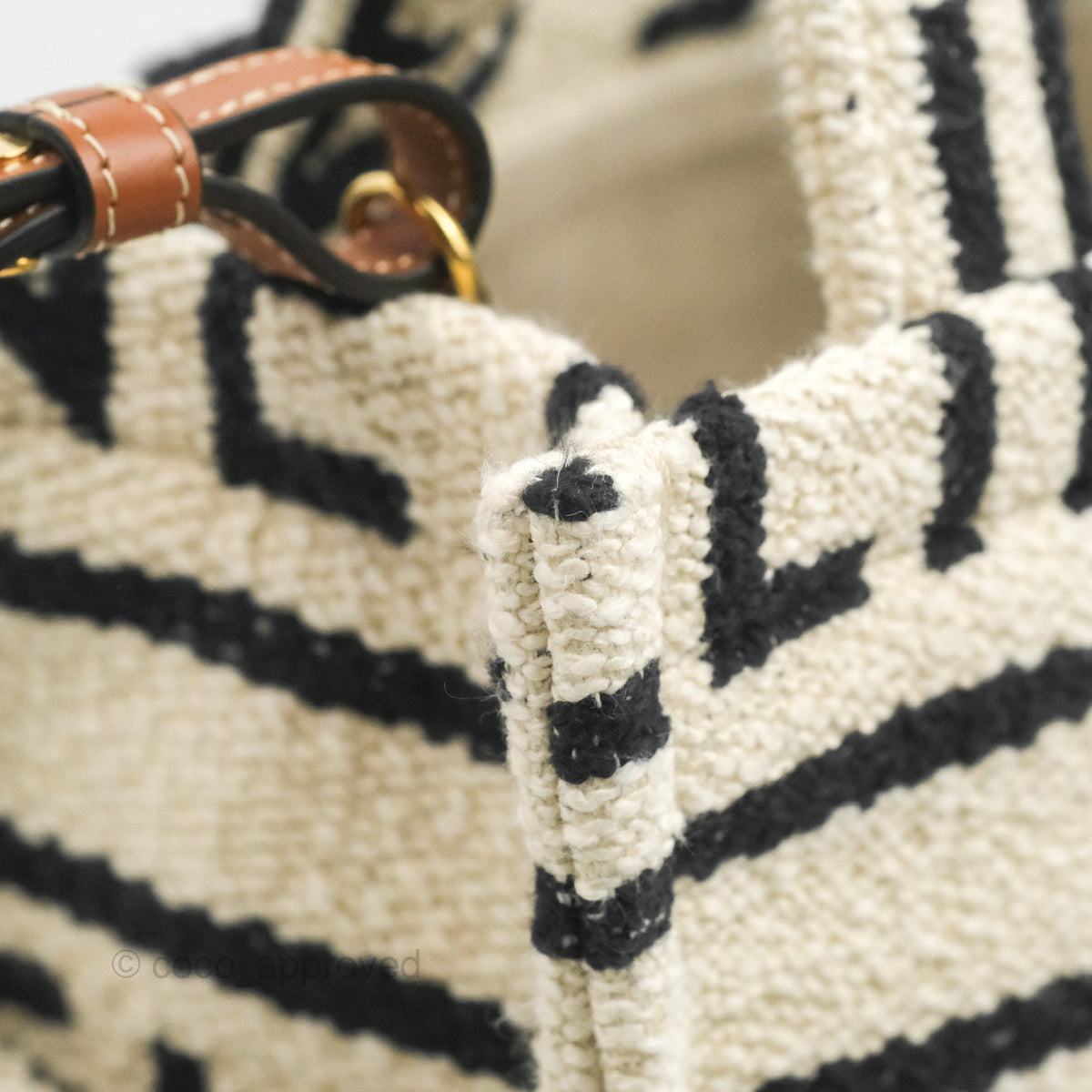 Celine Small Cabas Thais Textile with Celine All-Over White