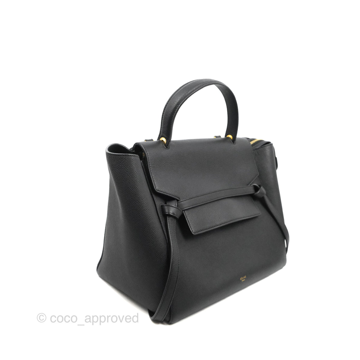 Celine Mini Belt Bag Black Grained Calfskin Gold Hardware