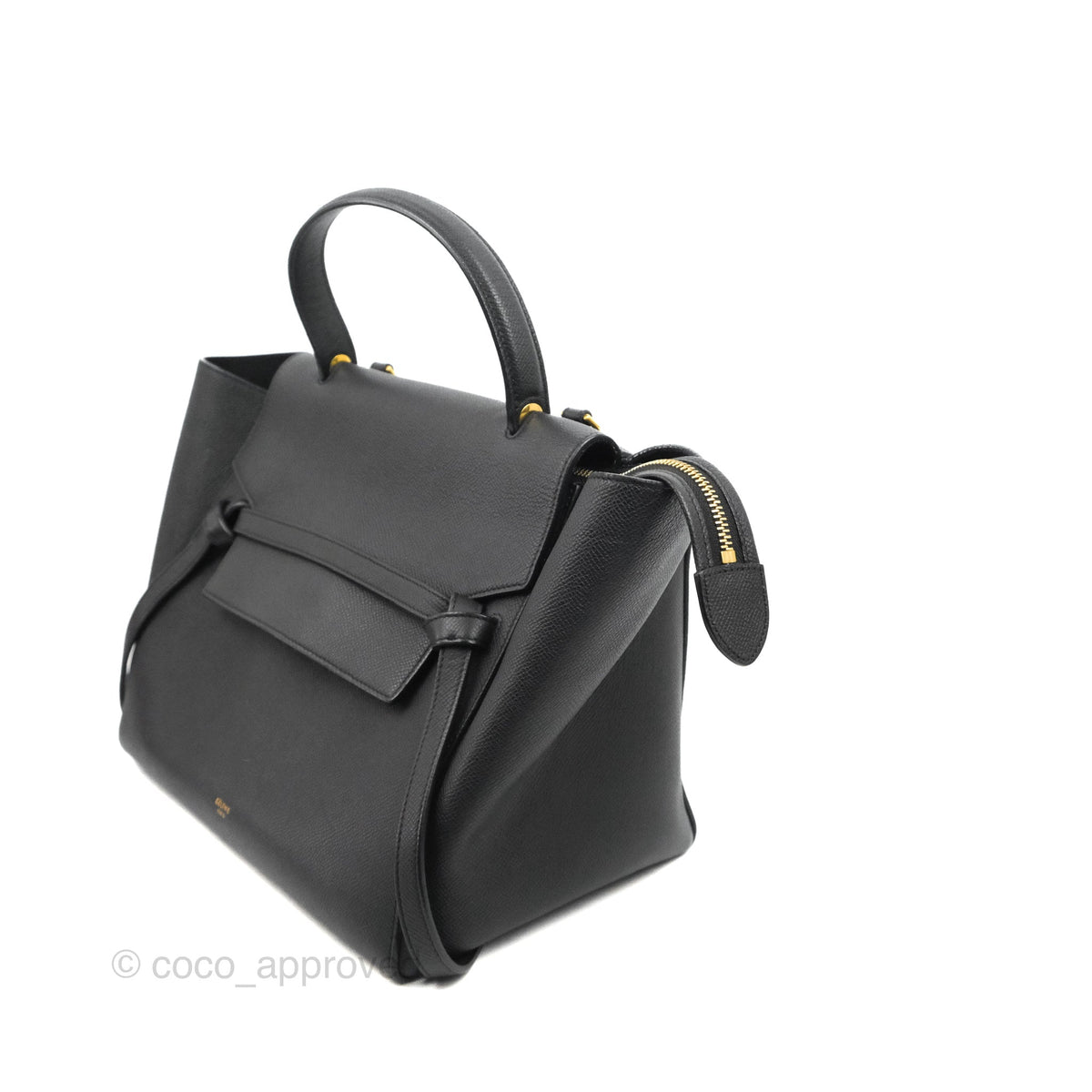 Celine Mini Belt Bag Black Grained Calfskin Gold Hardware