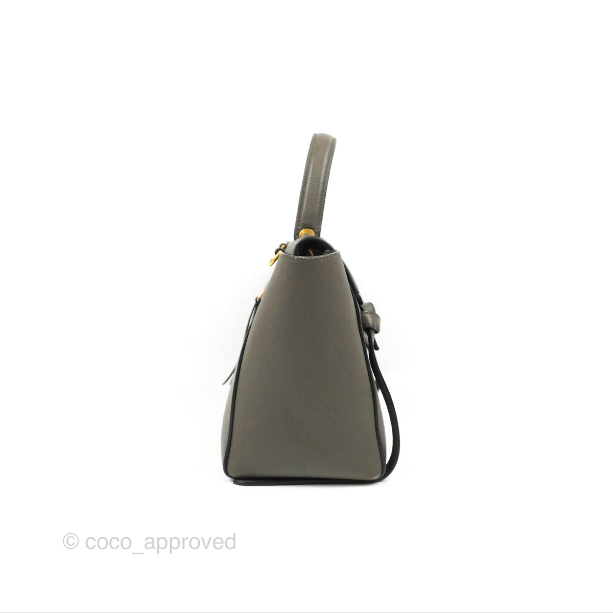 Celine Micro Belt Bag Grey Grained Calfskin Gold Hardware