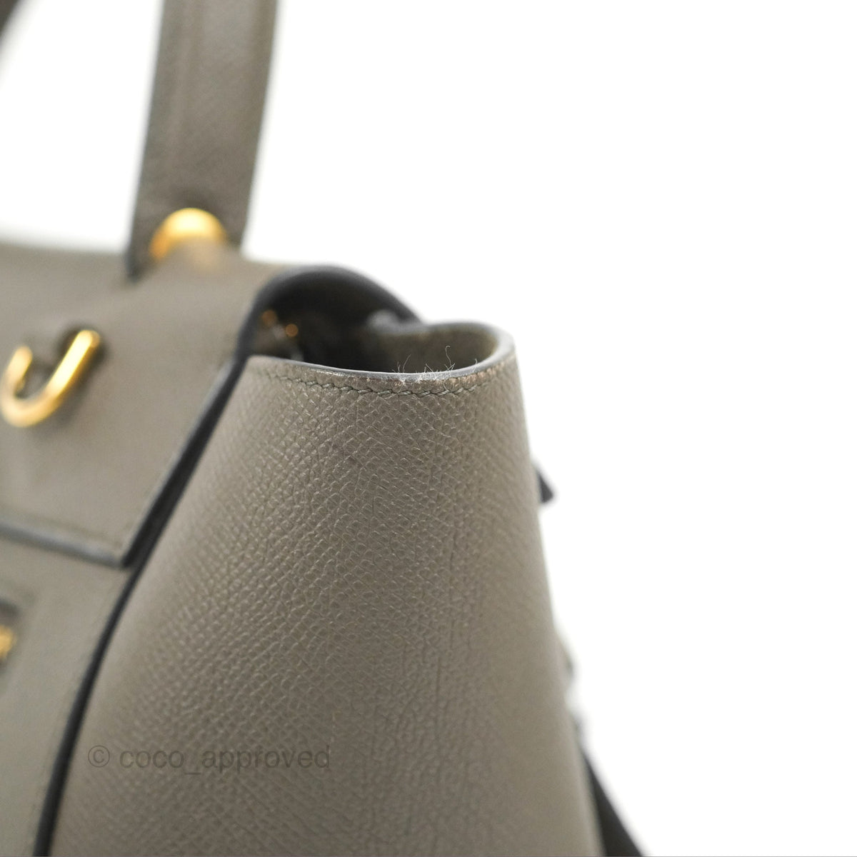Celine Micro Belt Bag Grey Grained Calfskin Gold Hardware