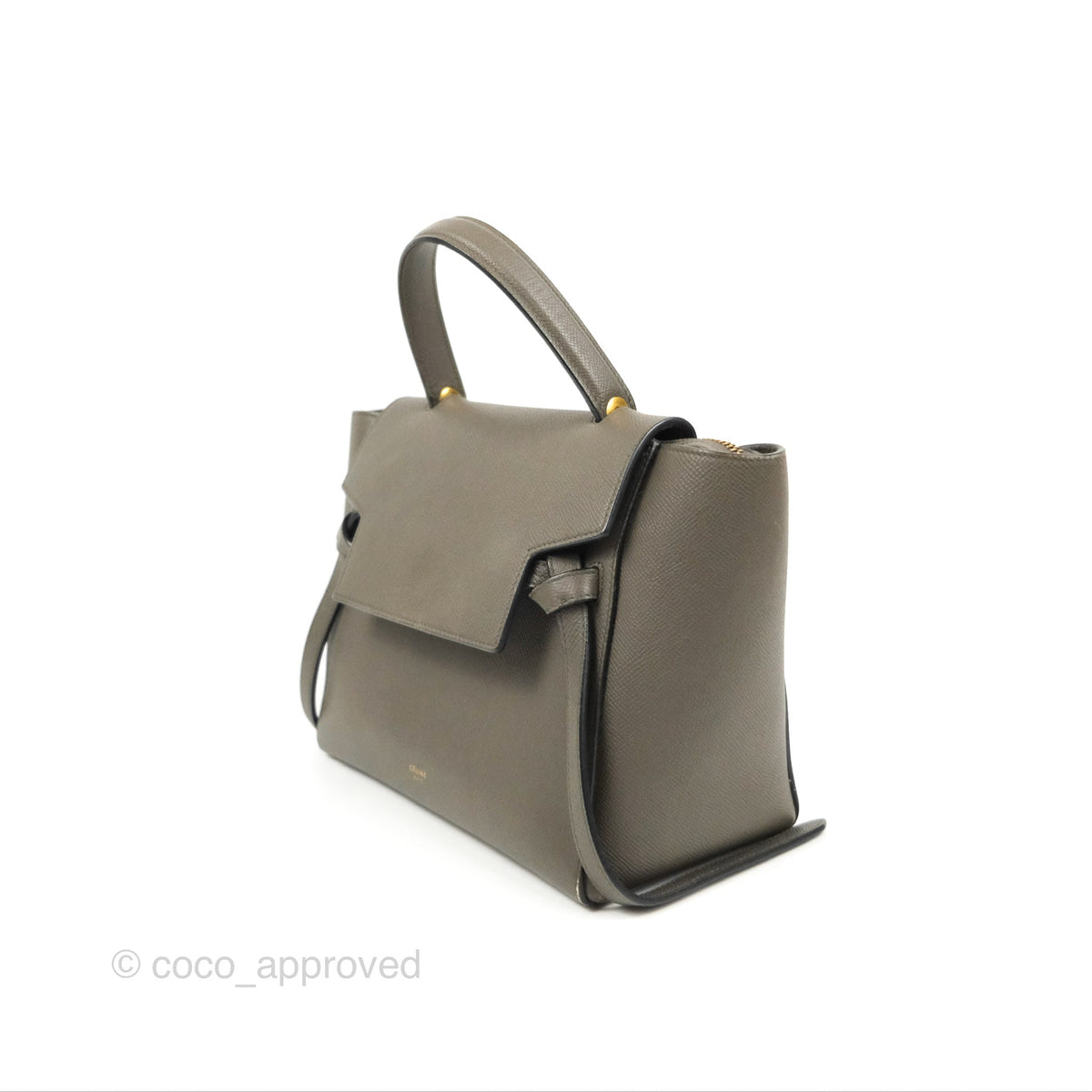 Celine Micro Belt Bag Grey Grained Calfskin Gold Hardware