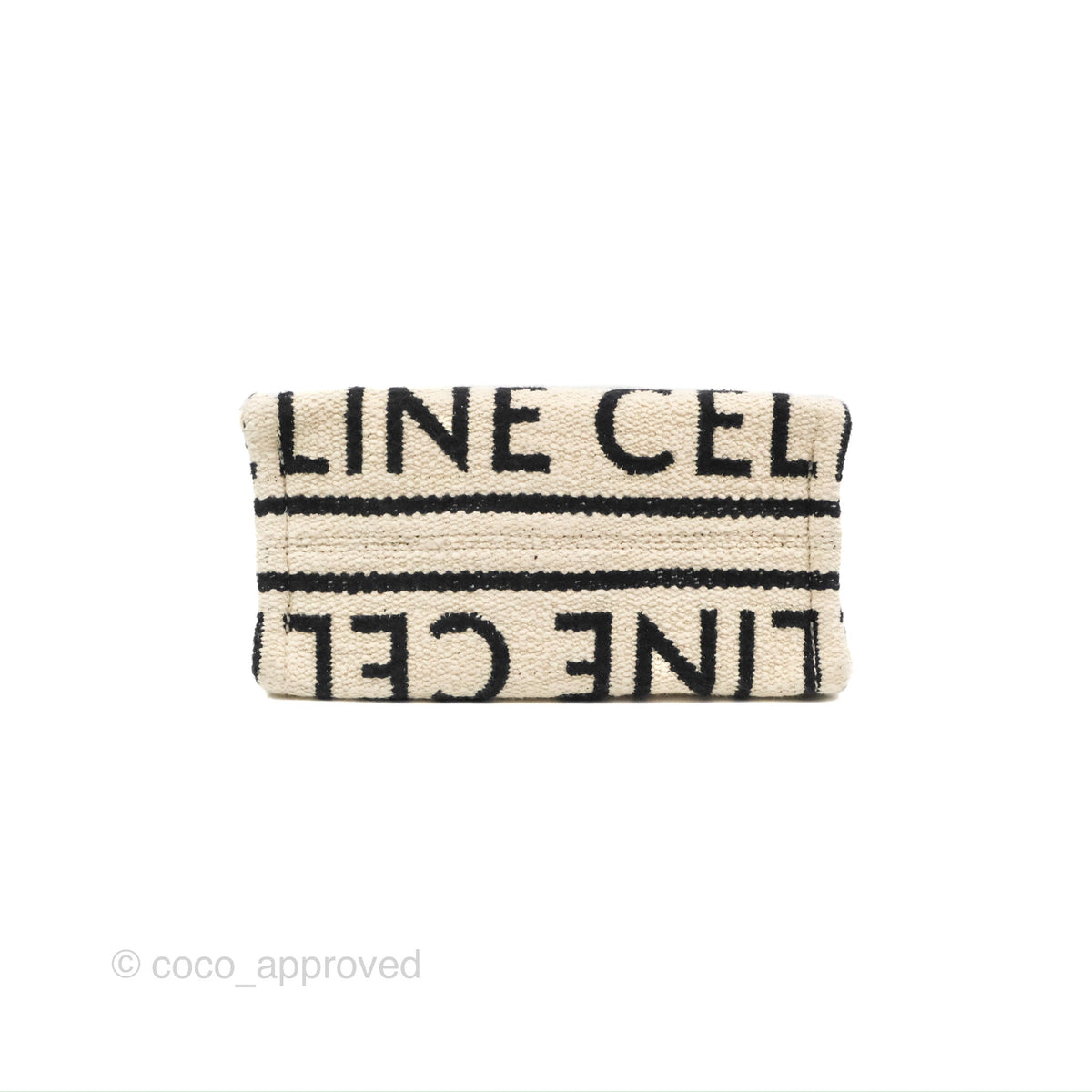 Celine Small Cabas Thais Textile with Celine All-Over White