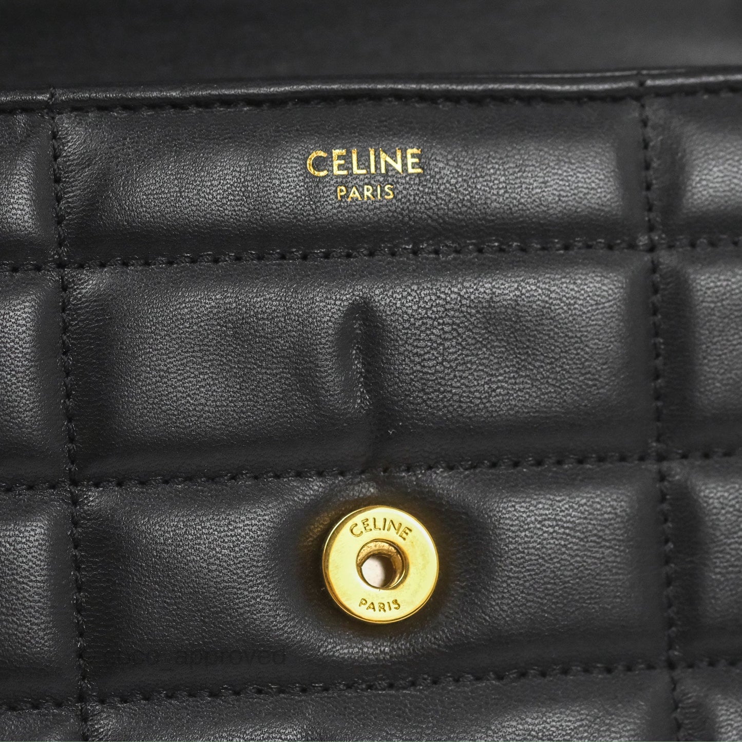 Celine Matelasse Monochrome Celine Shoulder Bag Black Quilted Goatskin