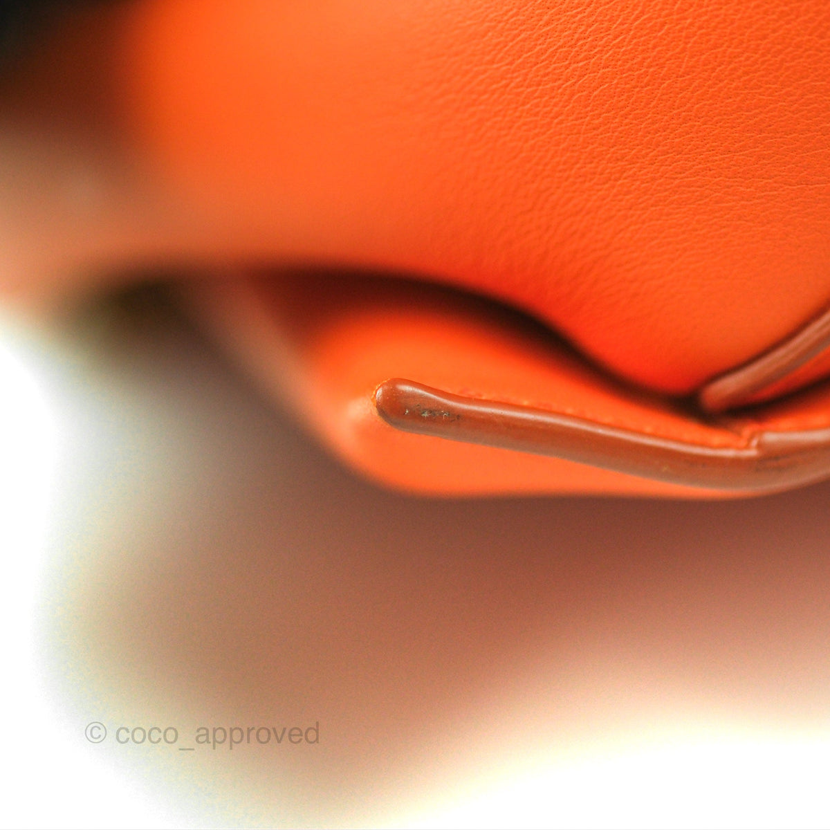 Celine Tri-Fold Clutch on Chain Orange Calfskin