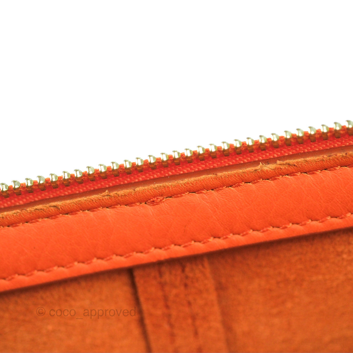 Celine Tri-Fold Clutch on Chain Orange Calfskin