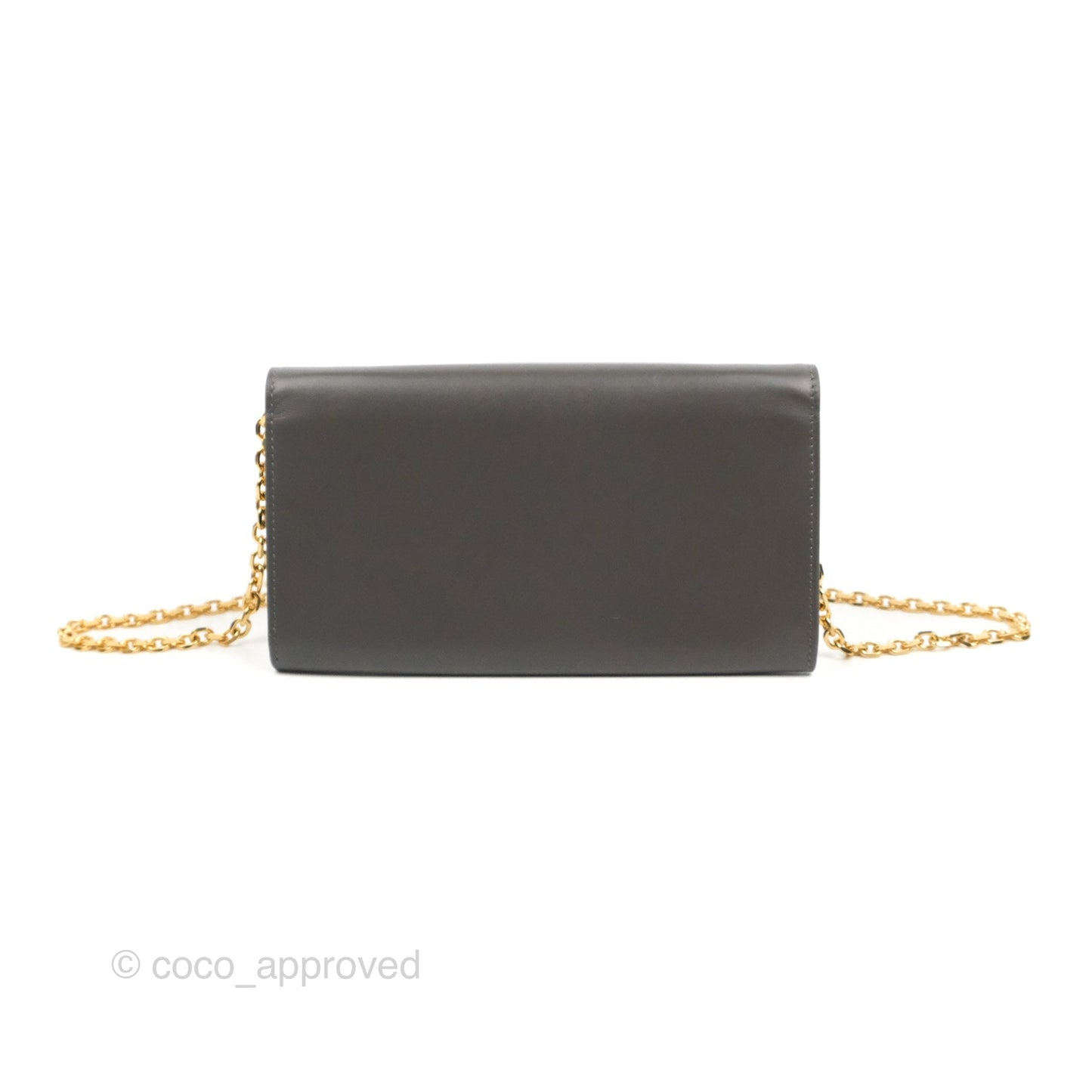 Celine C Wallet On Chain WOC Grey Smooth Calfskin