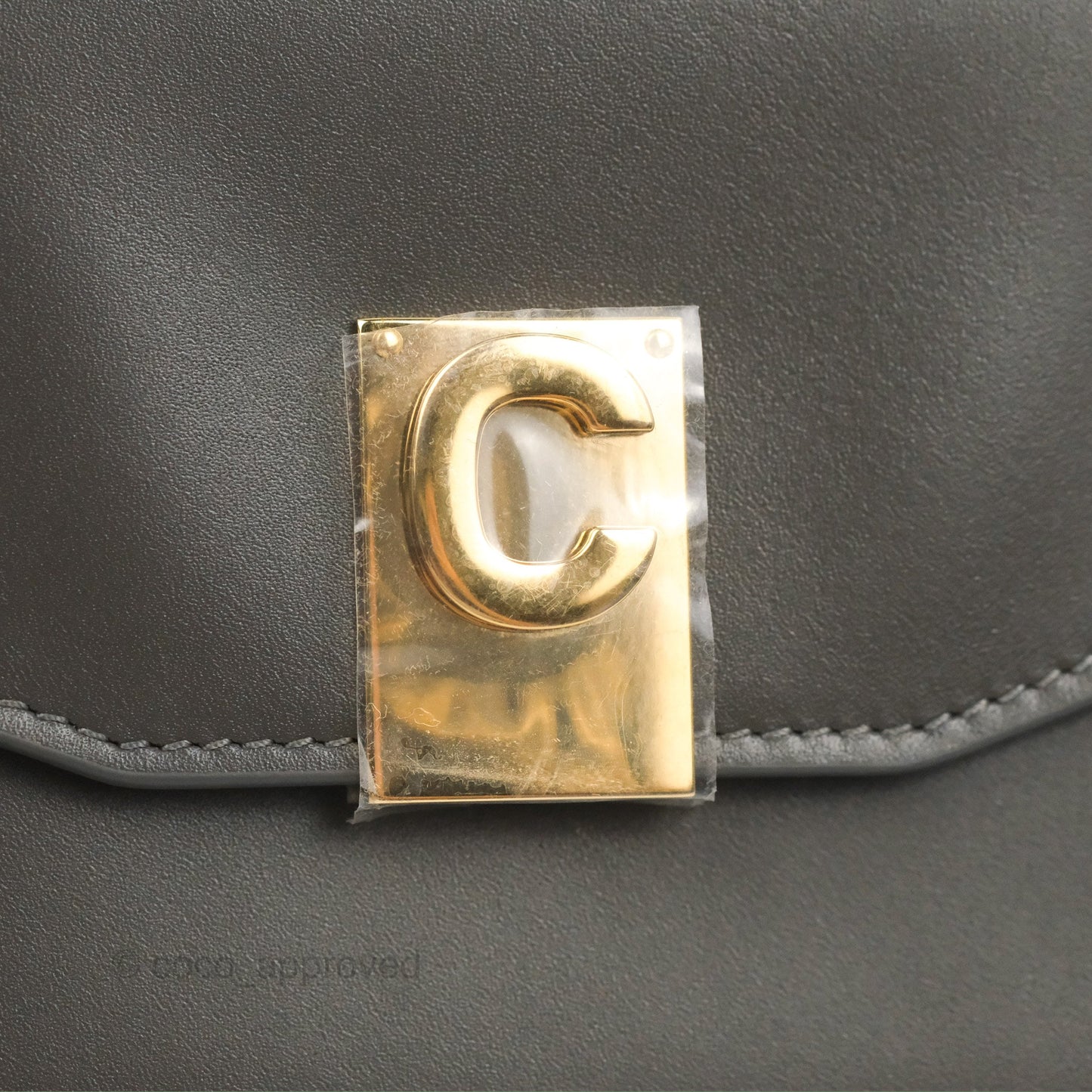 Celine C Wallet On Chain WOC Grey Smooth Calfskin