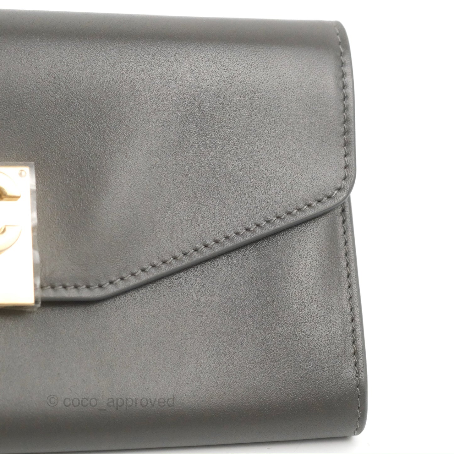 Celine C Wallet On Chain WOC Grey Smooth Calfskin