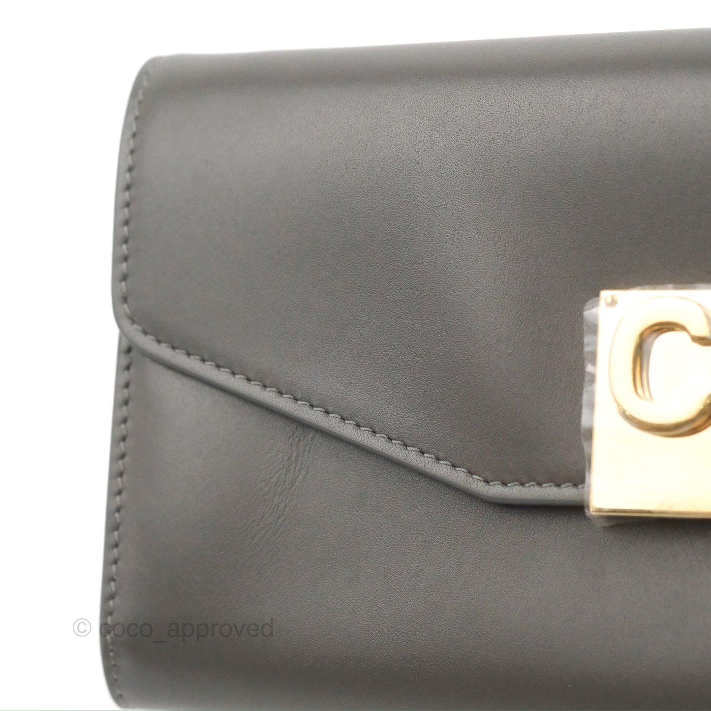 Celine C Wallet On Chain WOC Grey Smooth Calfskin