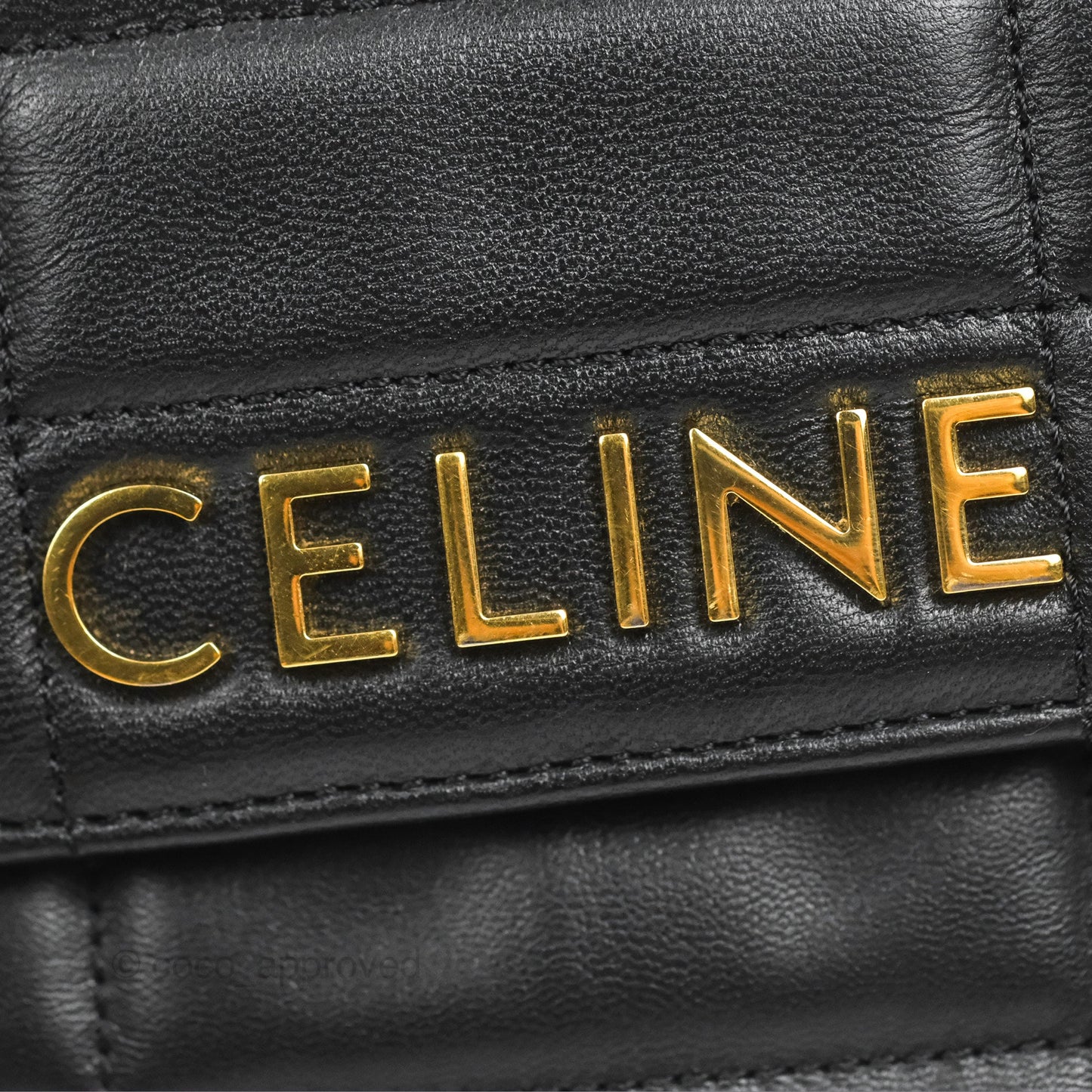 Celine Matelasse Monochrome Celine Shoulder Bag Black Quilted Goatskin