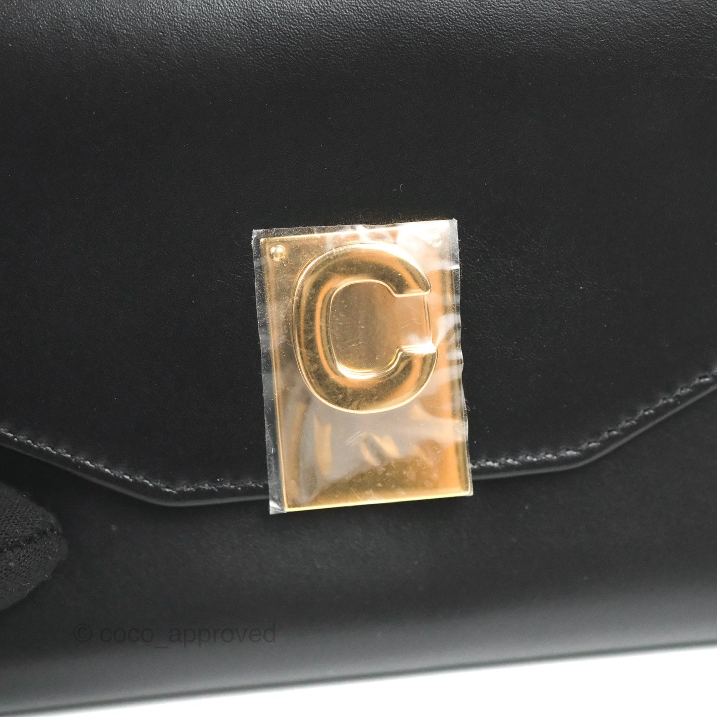 Celine C Wallet Black Gold Hardware