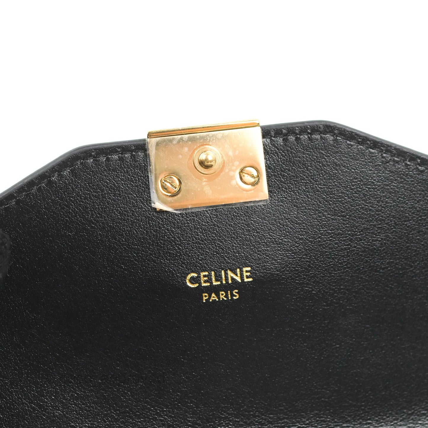 Celine C Wallet Black Gold Hardware