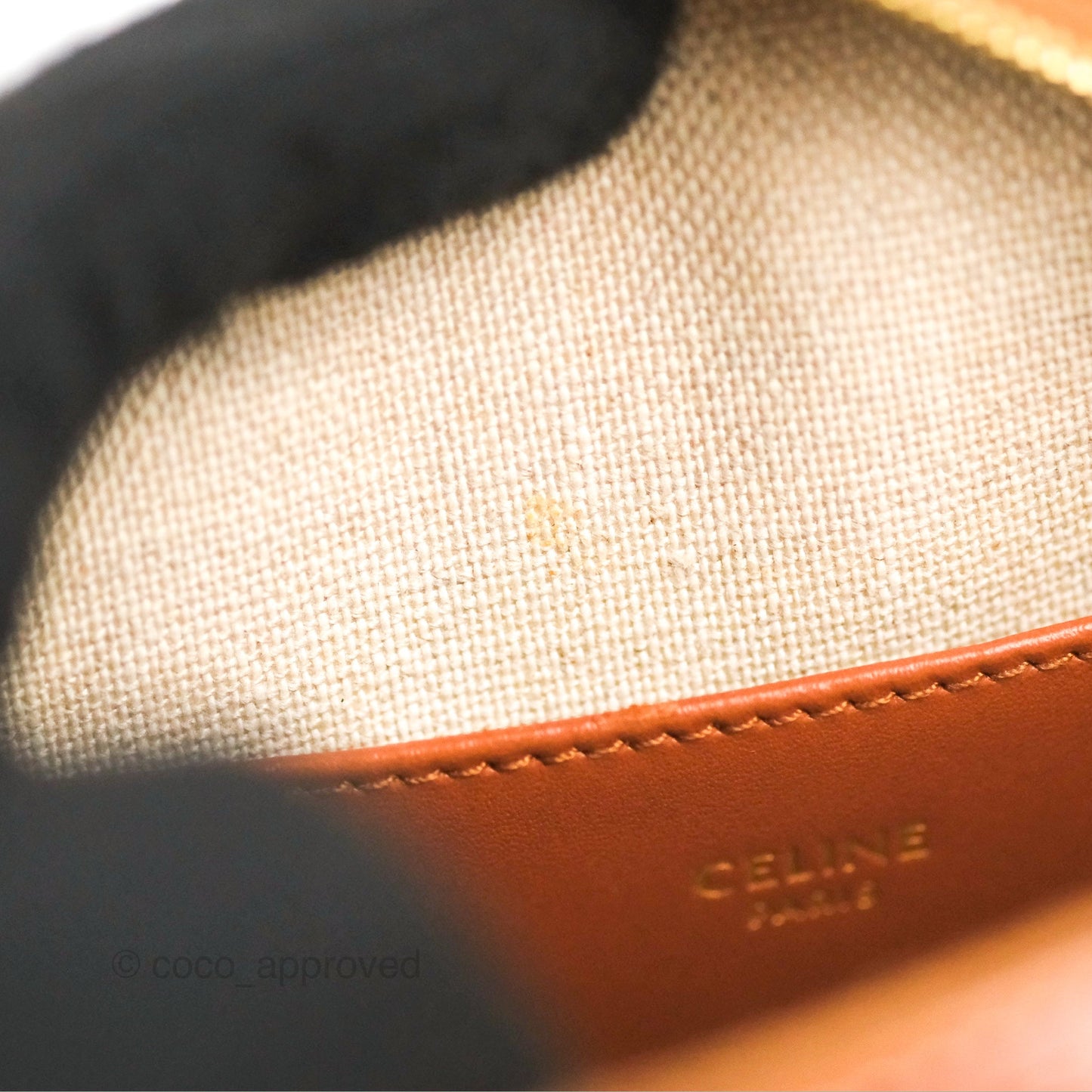 Celine Perth Embroidered Blue Cream Round Mini Crossbody Bag