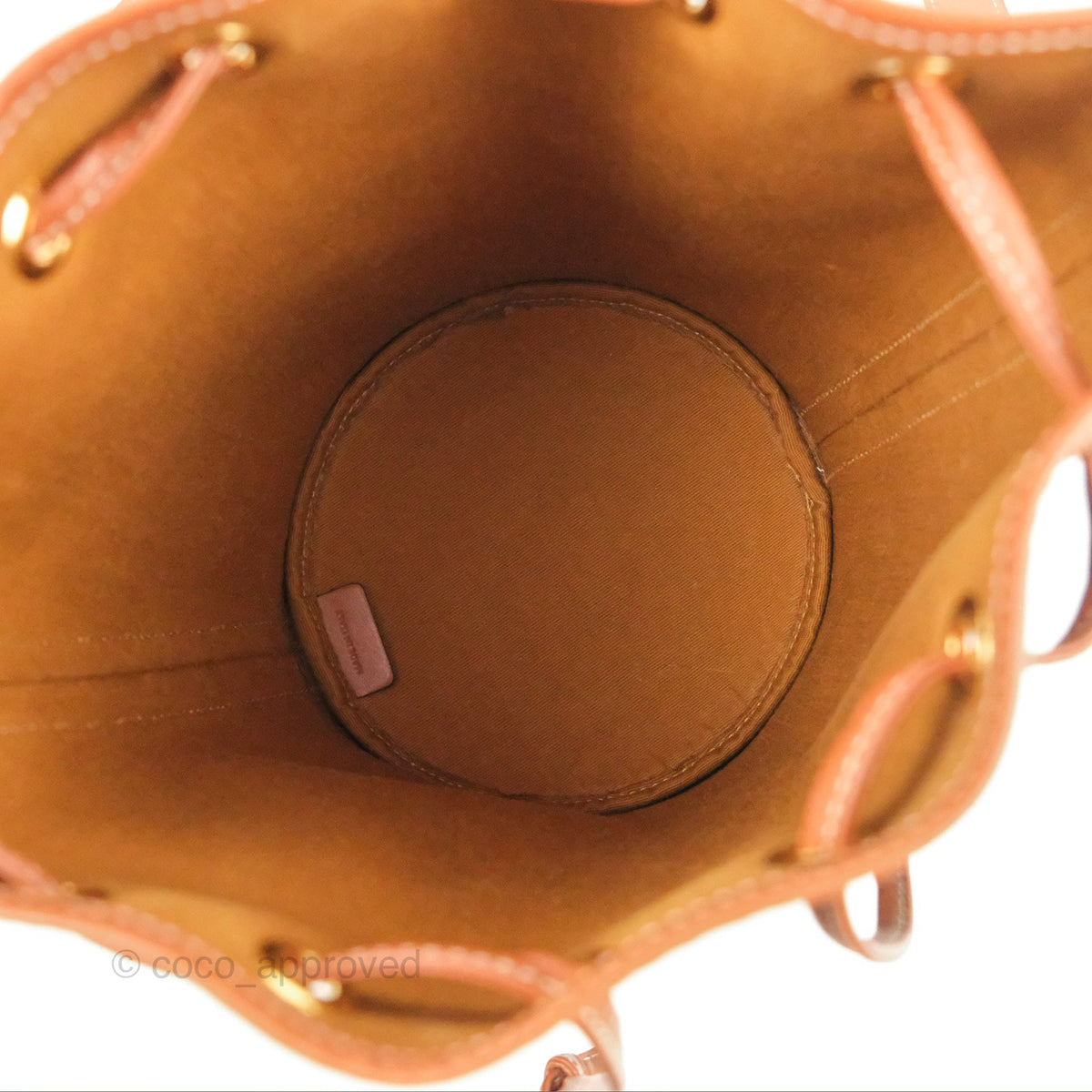 Celine Small Drawstring Bag Triomphe Canvas Tan Calfskin
